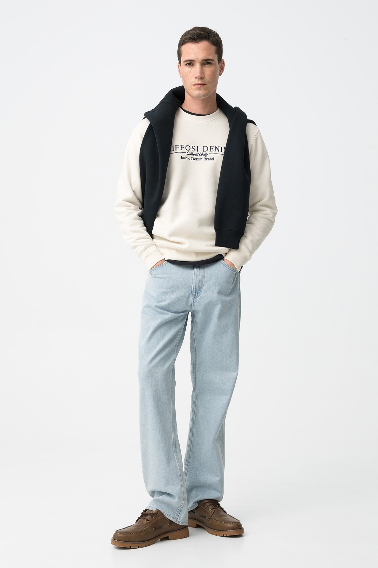 Beige Sweatshirt with Logo