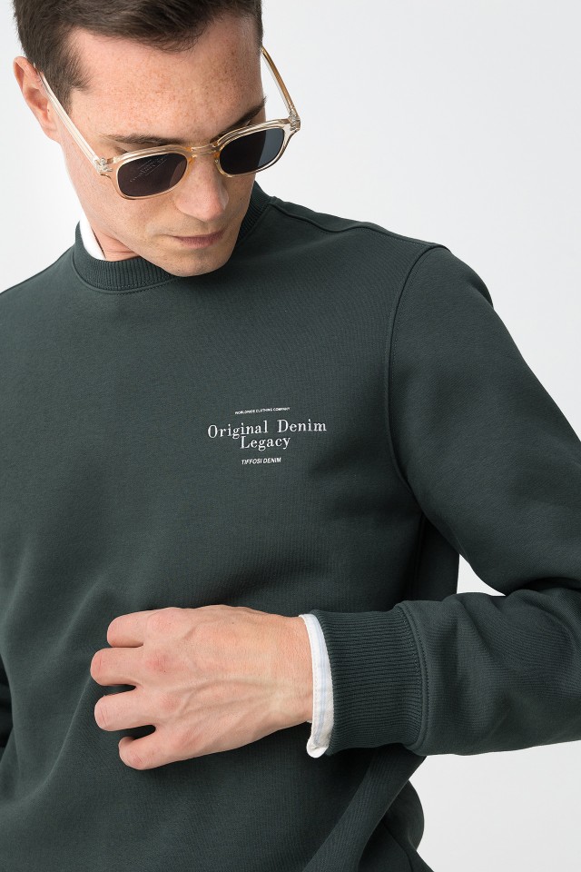 Sweatshirt Verde Manga Comprida