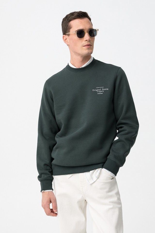 Sweatshirt Verde Manga Comprida