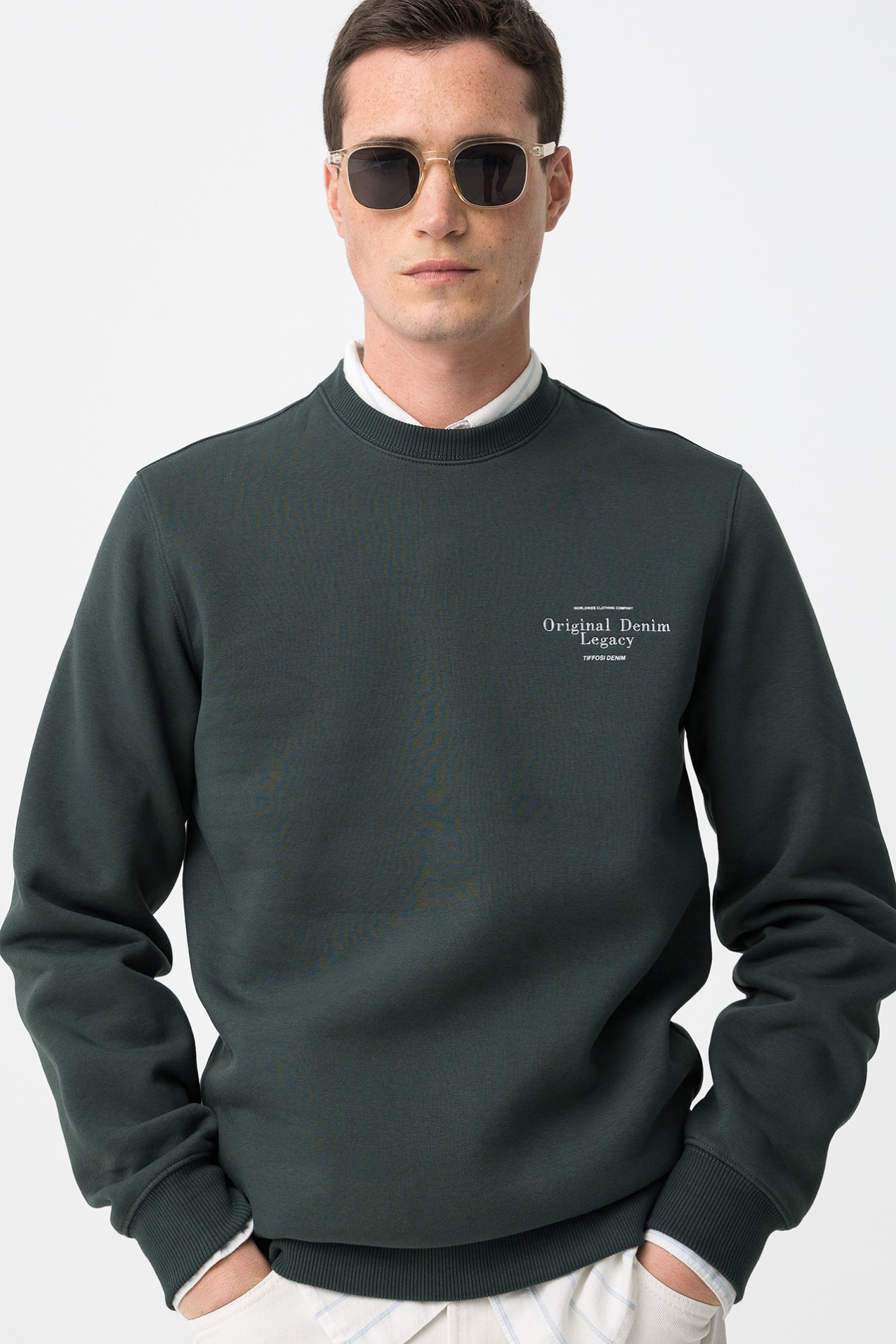 Sweatshirt Verde Manga Comprida
