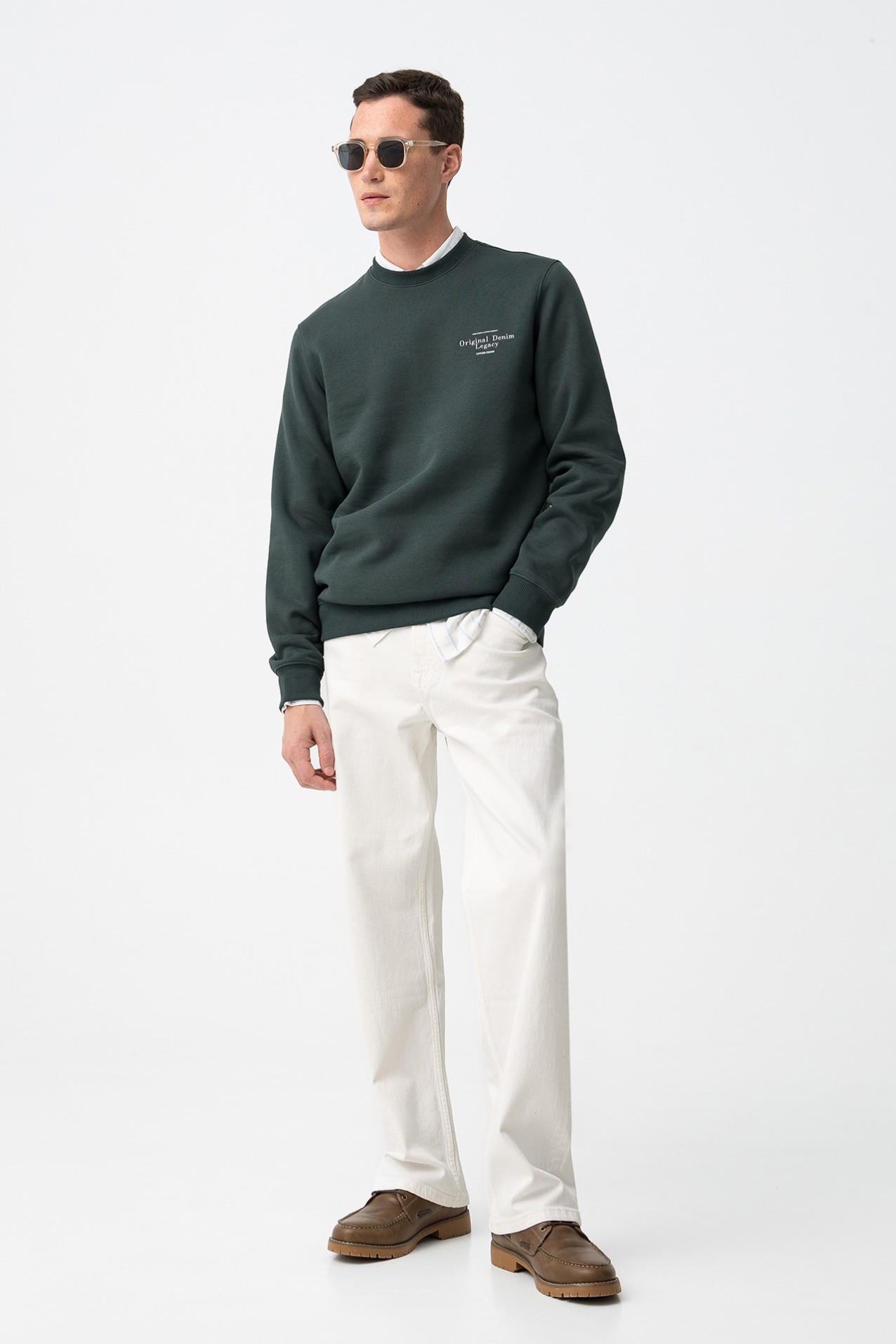 Sweatshirt Verde Manga Comprida