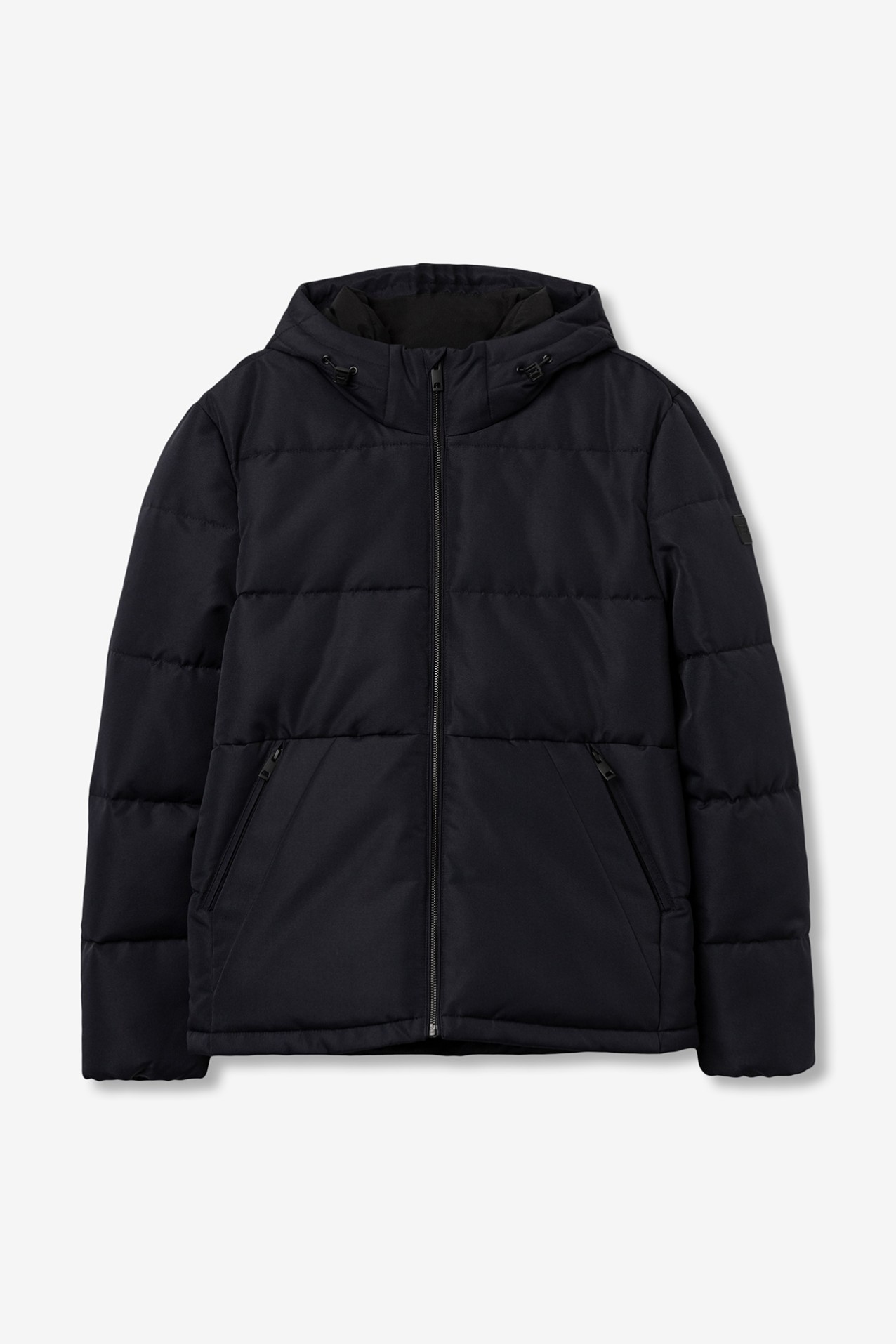 Chaqueta azul con capucha