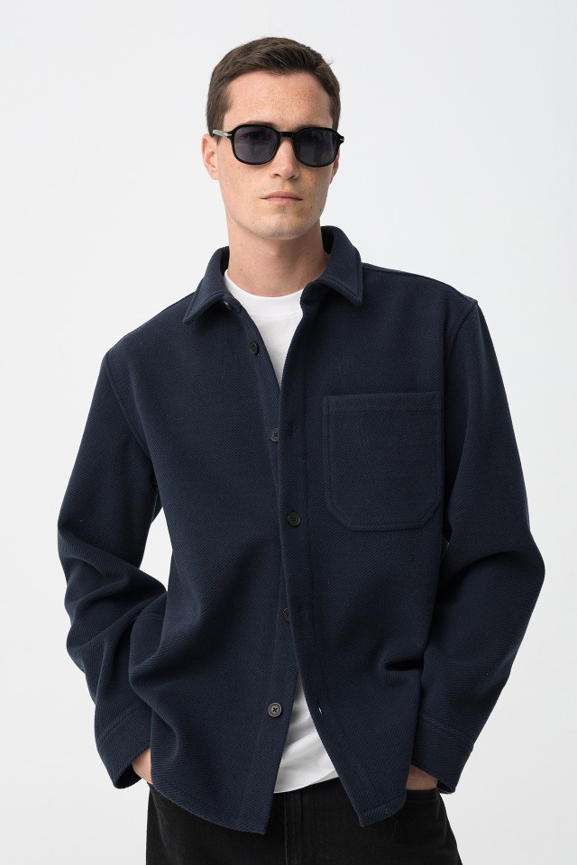 Camisa Relaxed Azul Escuro