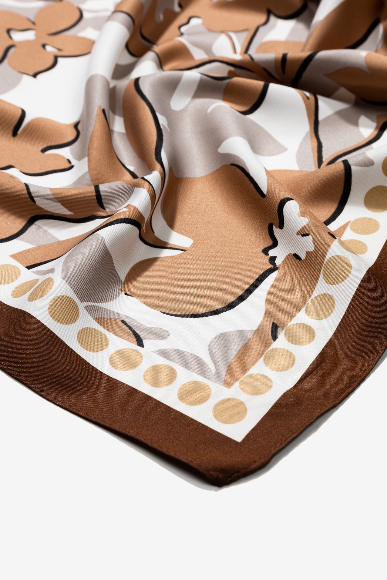 Beige Patterned Scarf