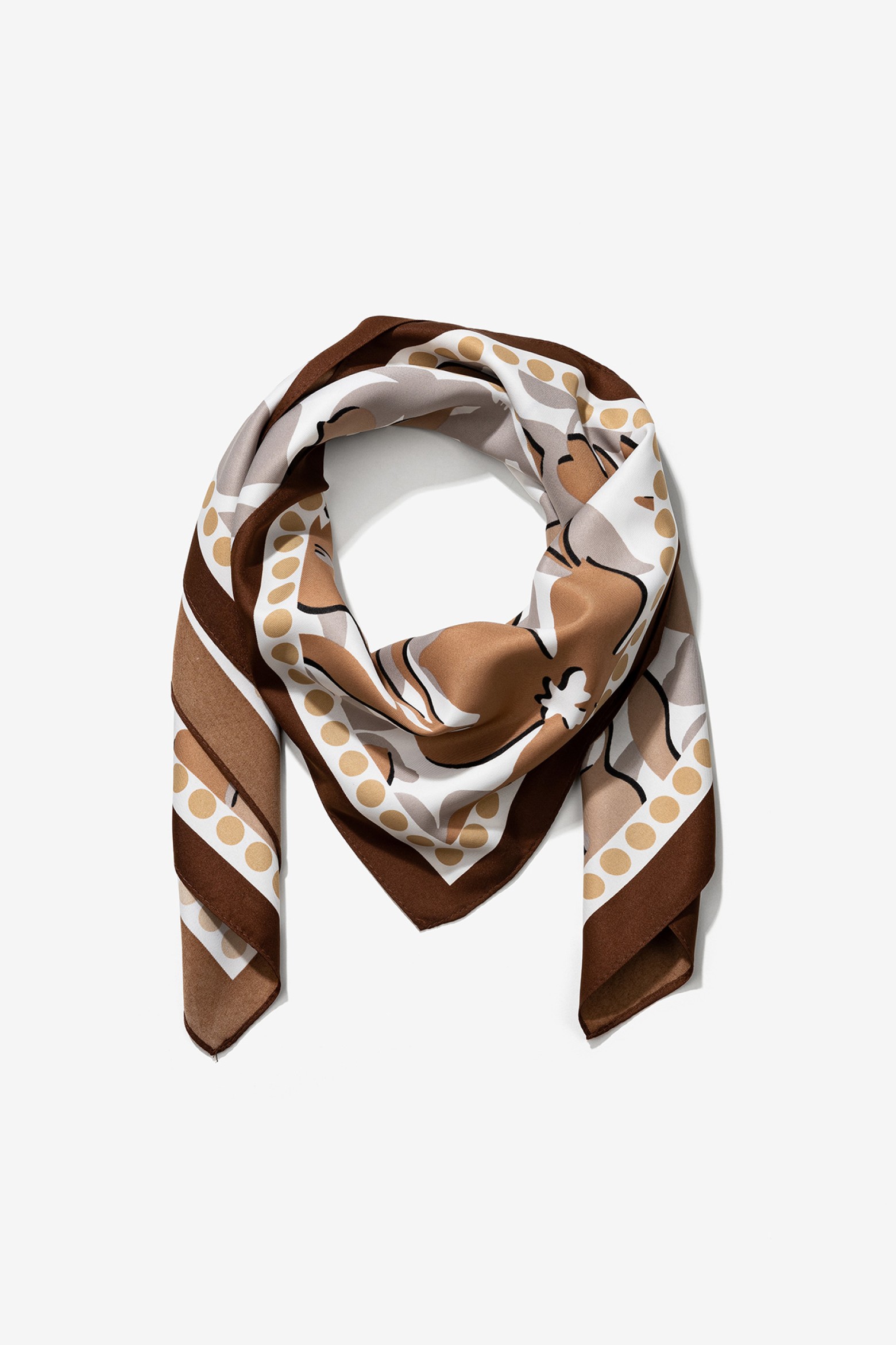 Beige Patterned Scarf