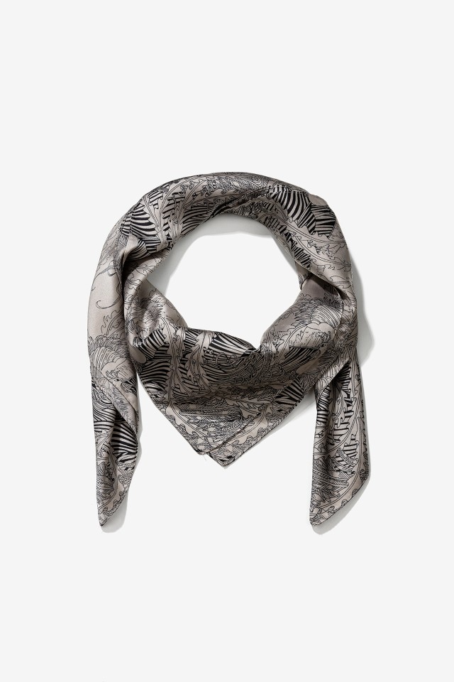 Beige Patterned Scarf