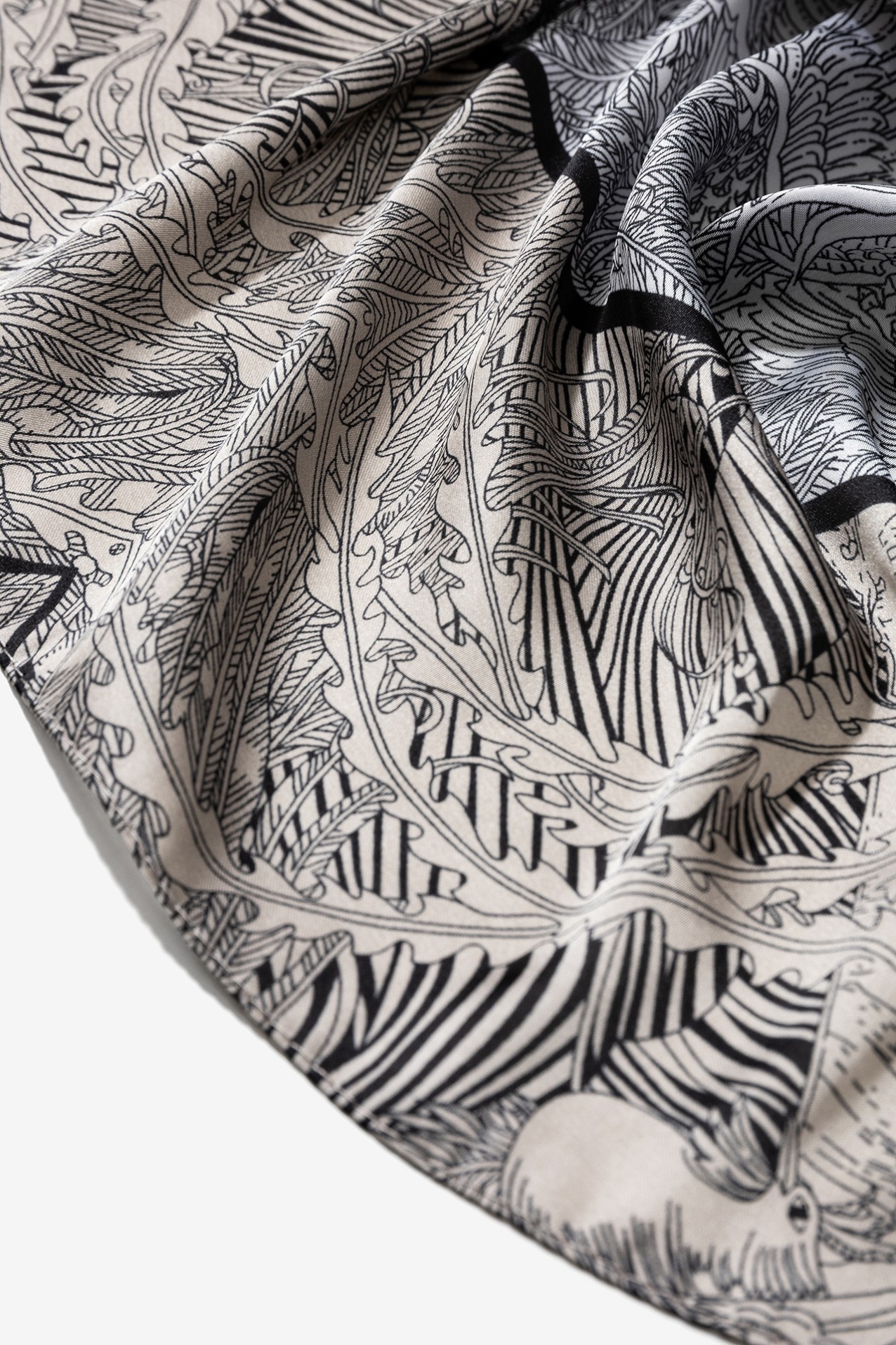 Beige Patterned Scarf