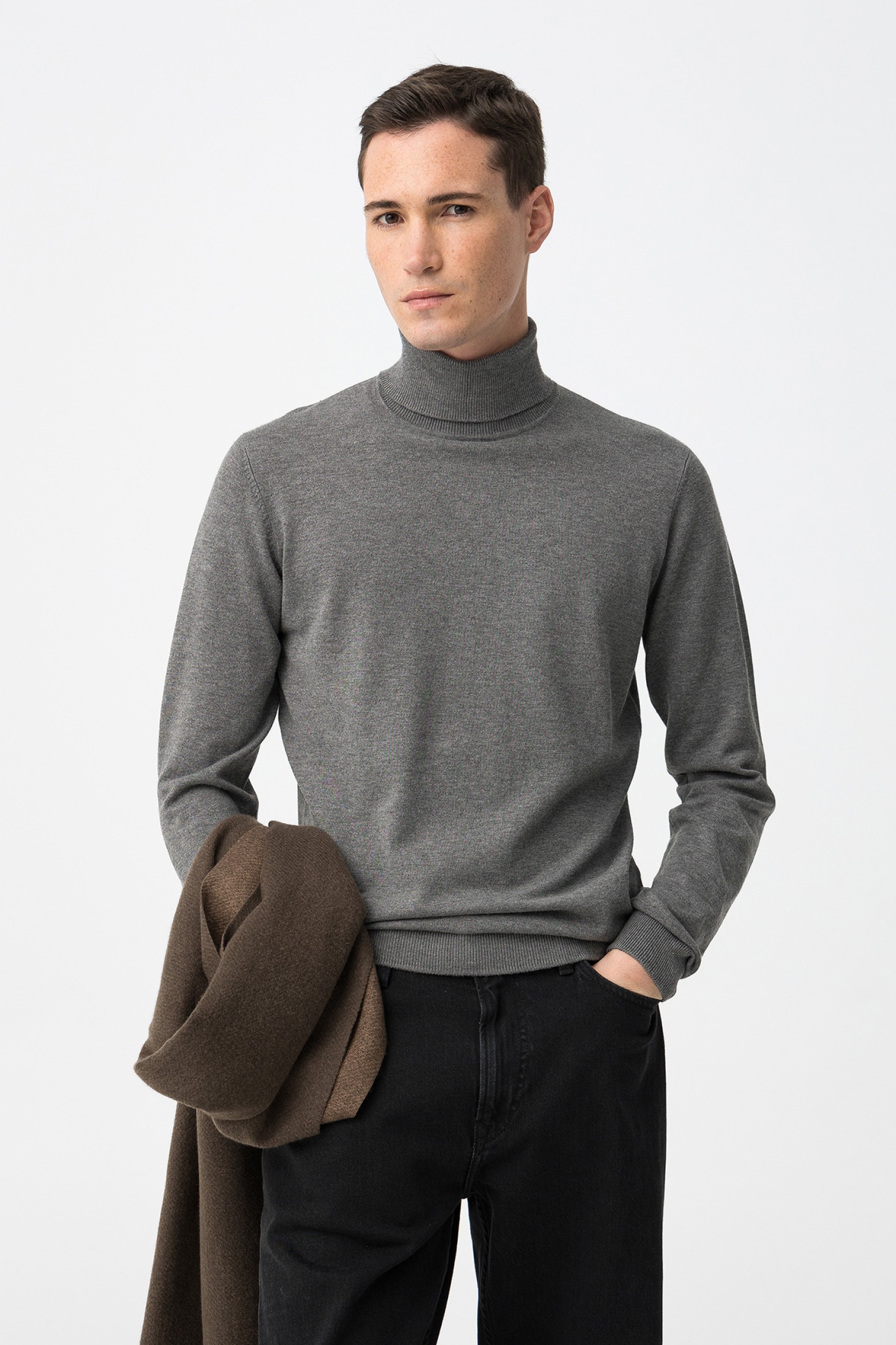 Camiseta gris melange slim