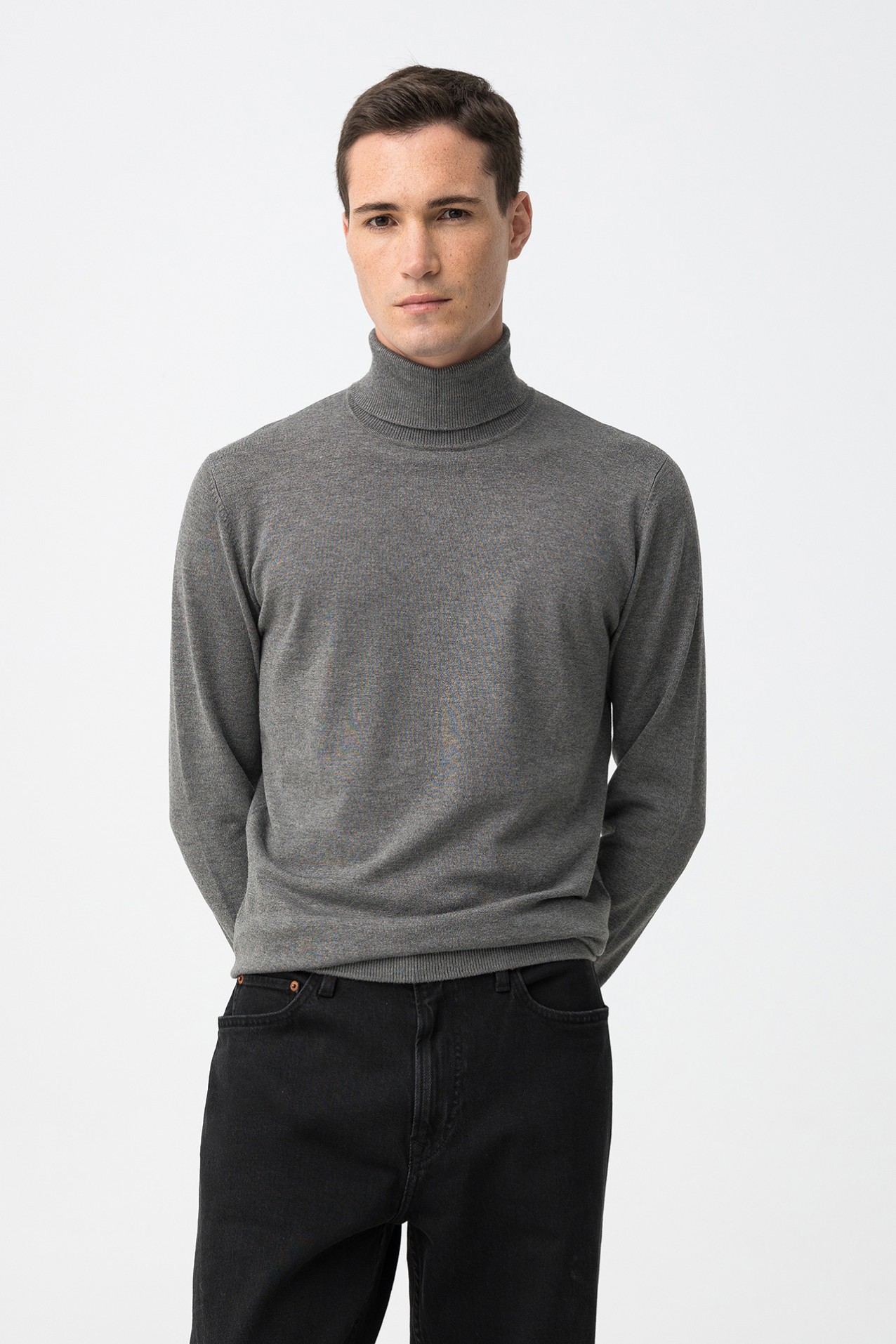 Camiseta gris melange slim