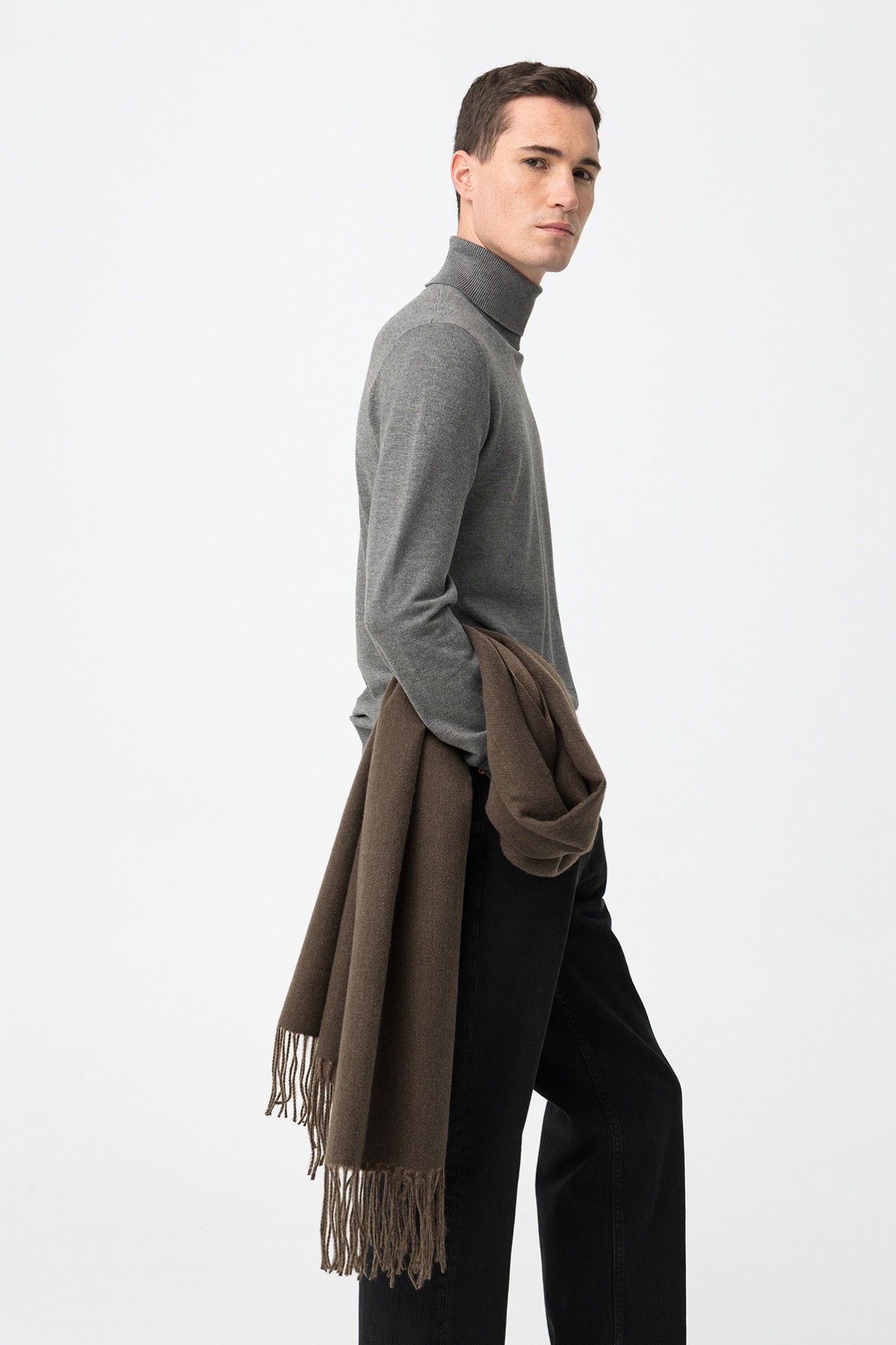 Camiseta gris melange slim