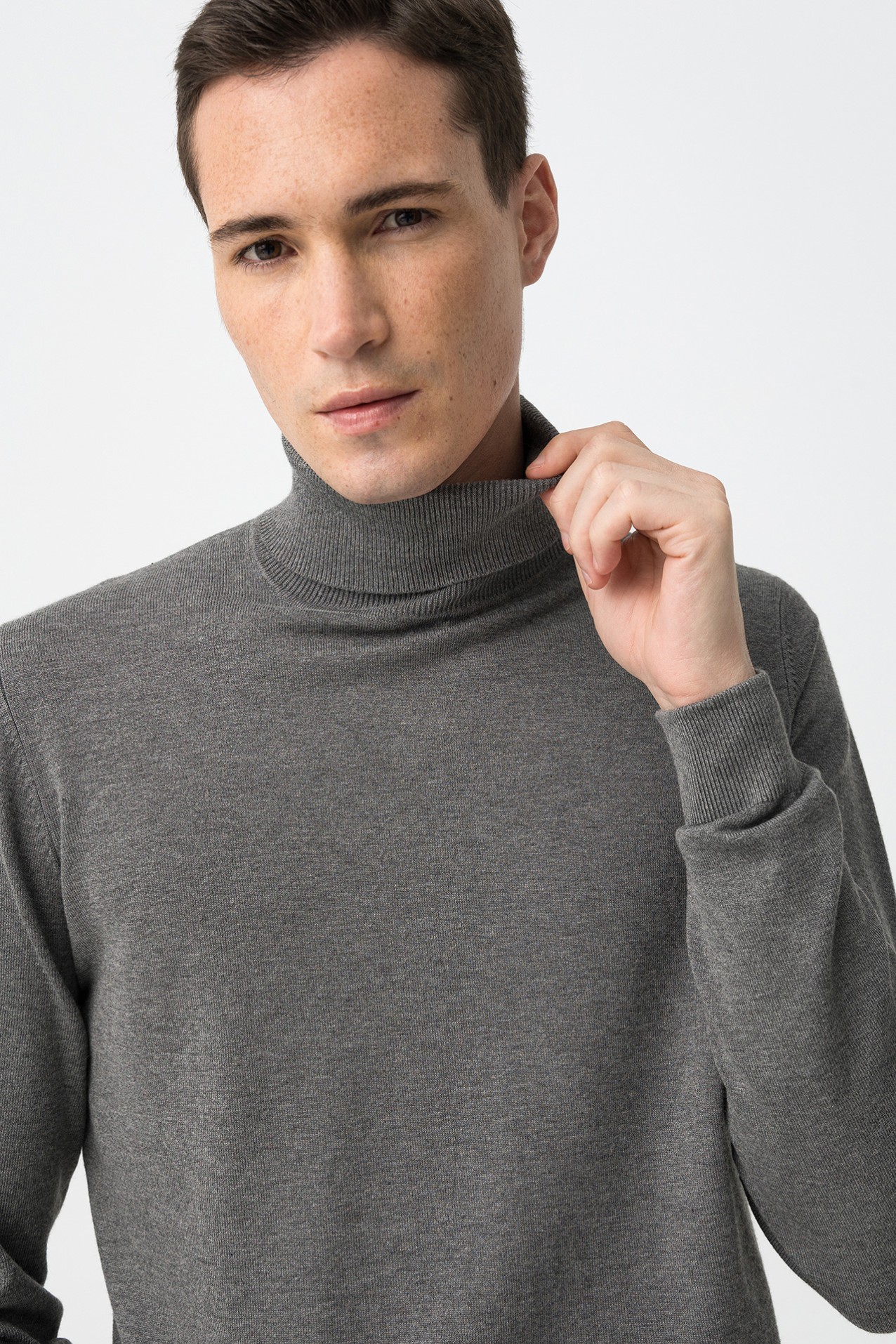 Camiseta gris melange slim