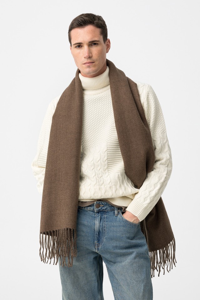 Beige Textured Knit Sweater