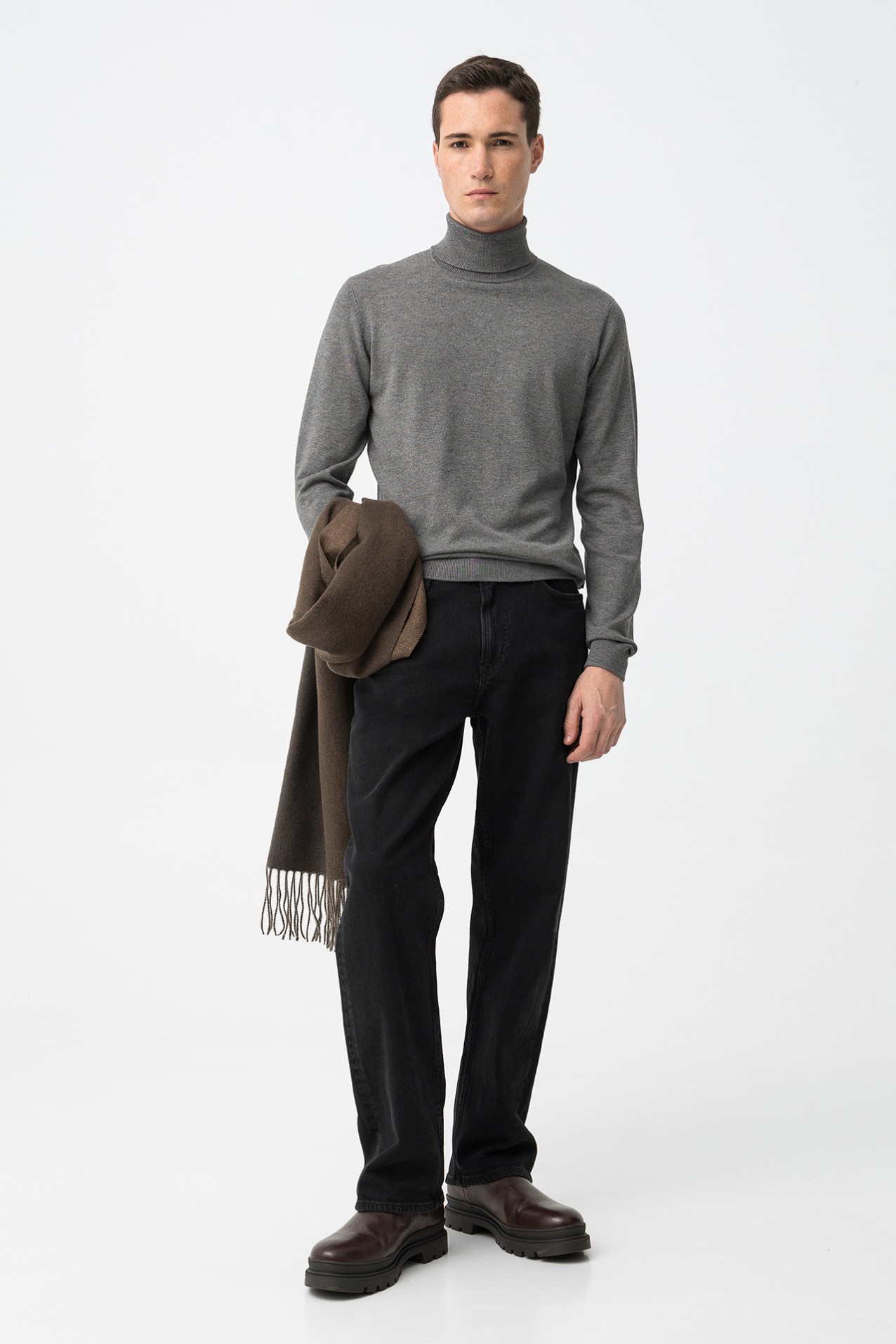 Camiseta gris melange slim