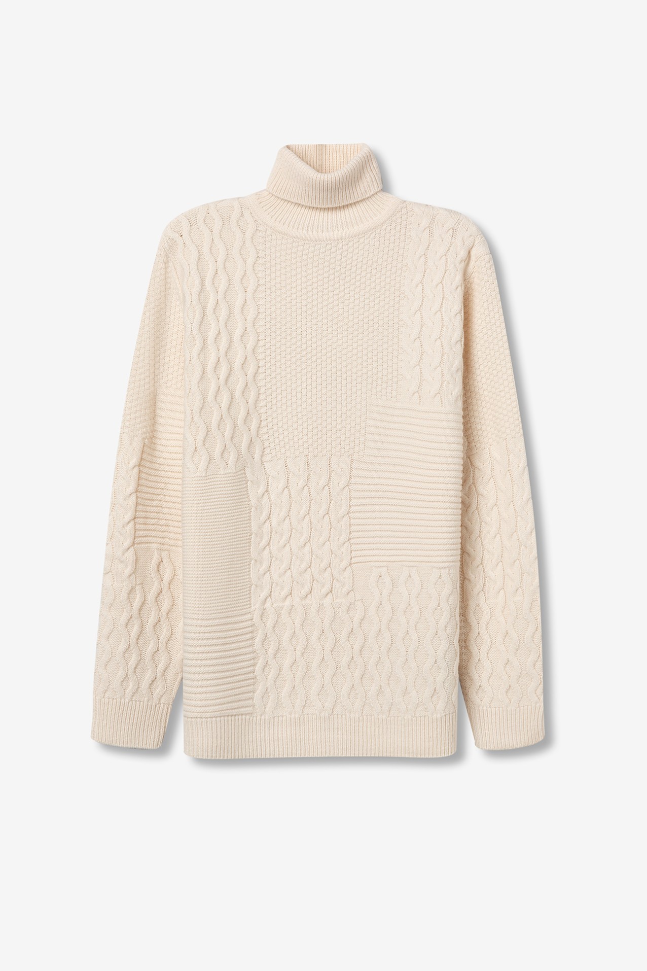 Beige Textured Knit Sweater