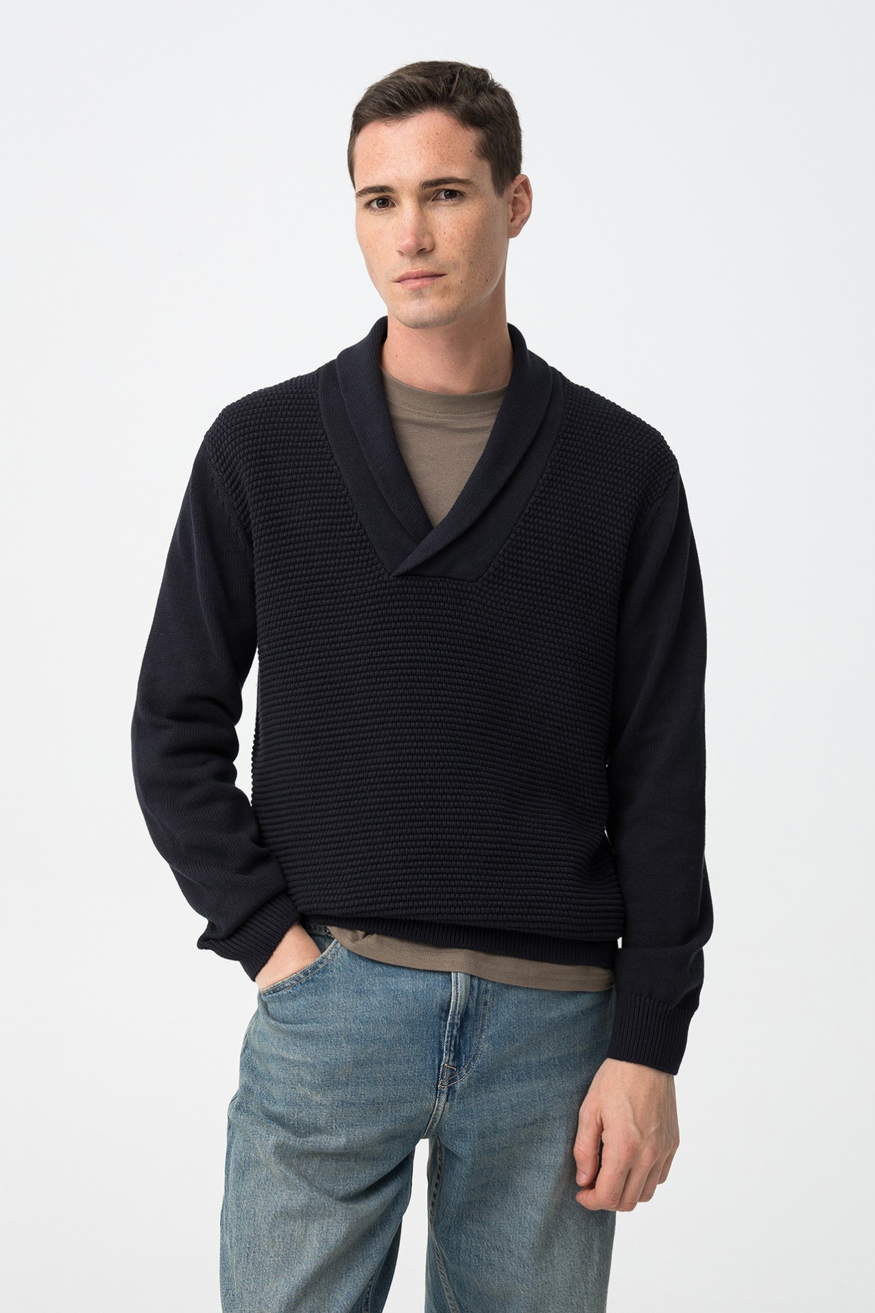 Navy V-Neck Sweater