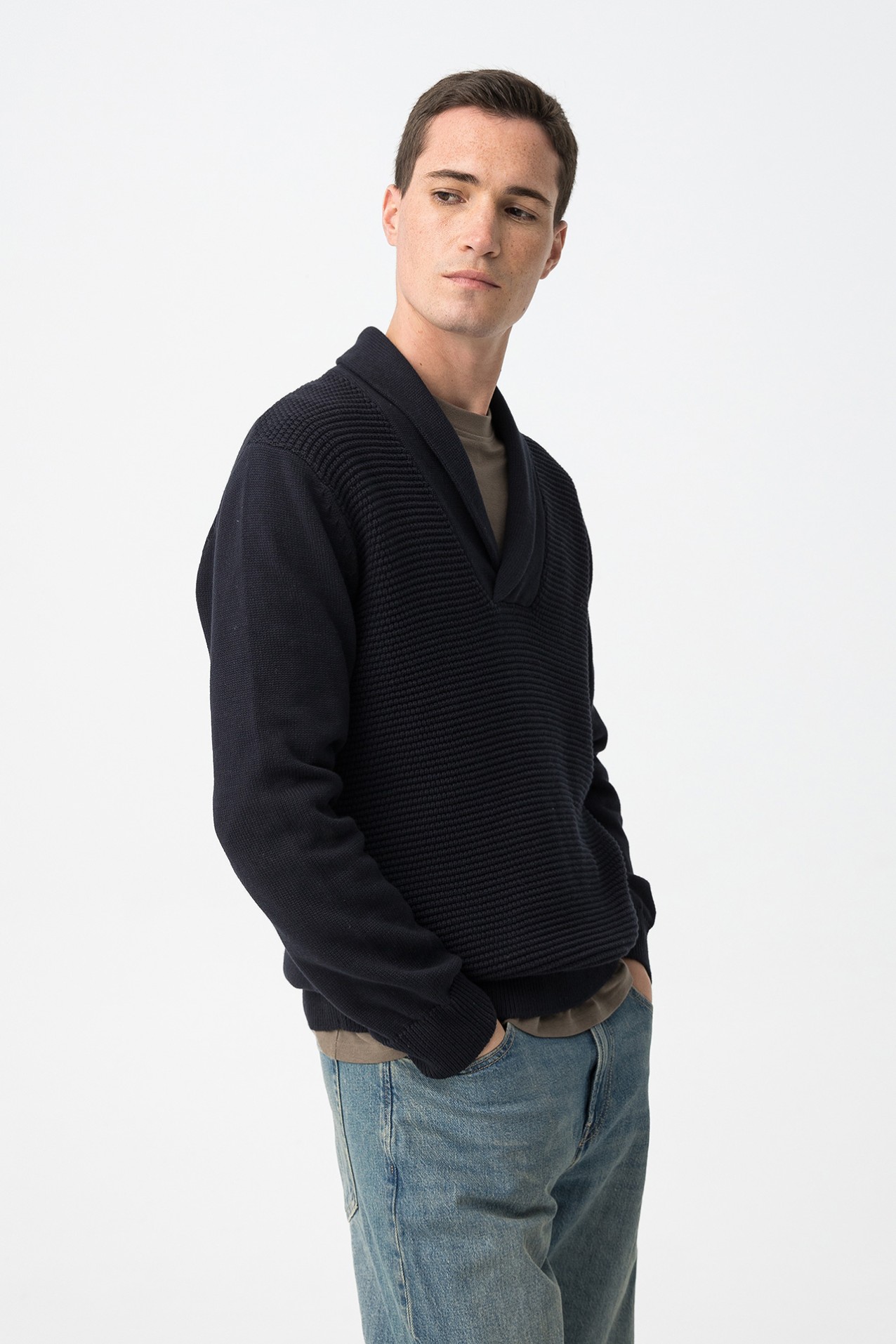 Navy V-Neck Sweater