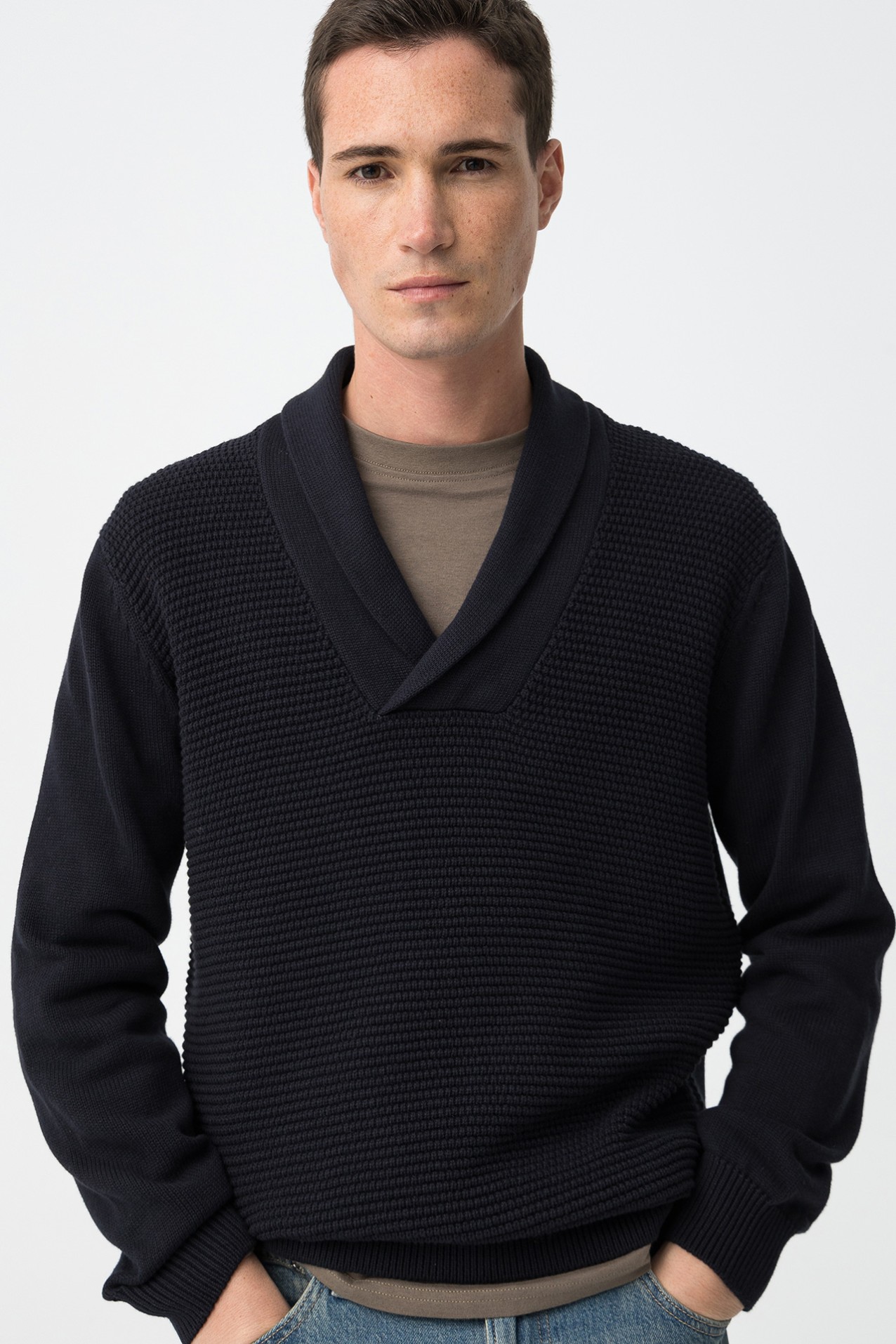 Navy V-Neck Sweater
