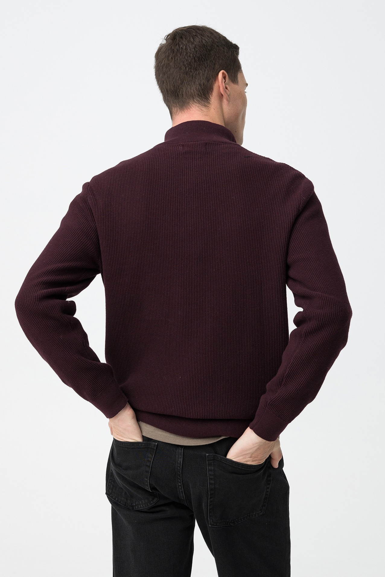 Camisola de tricot burdeos