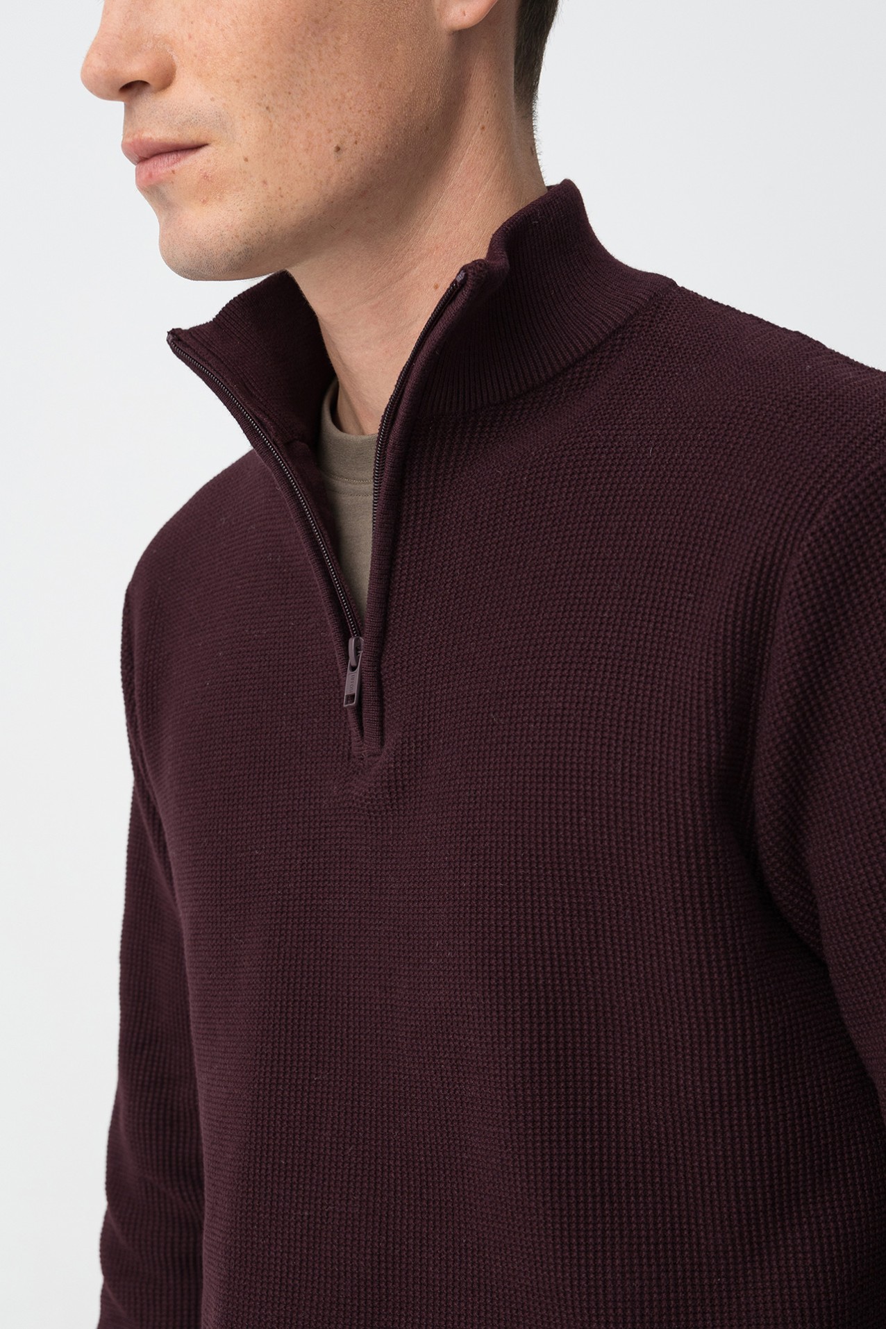 Camisola de tricot burdeos