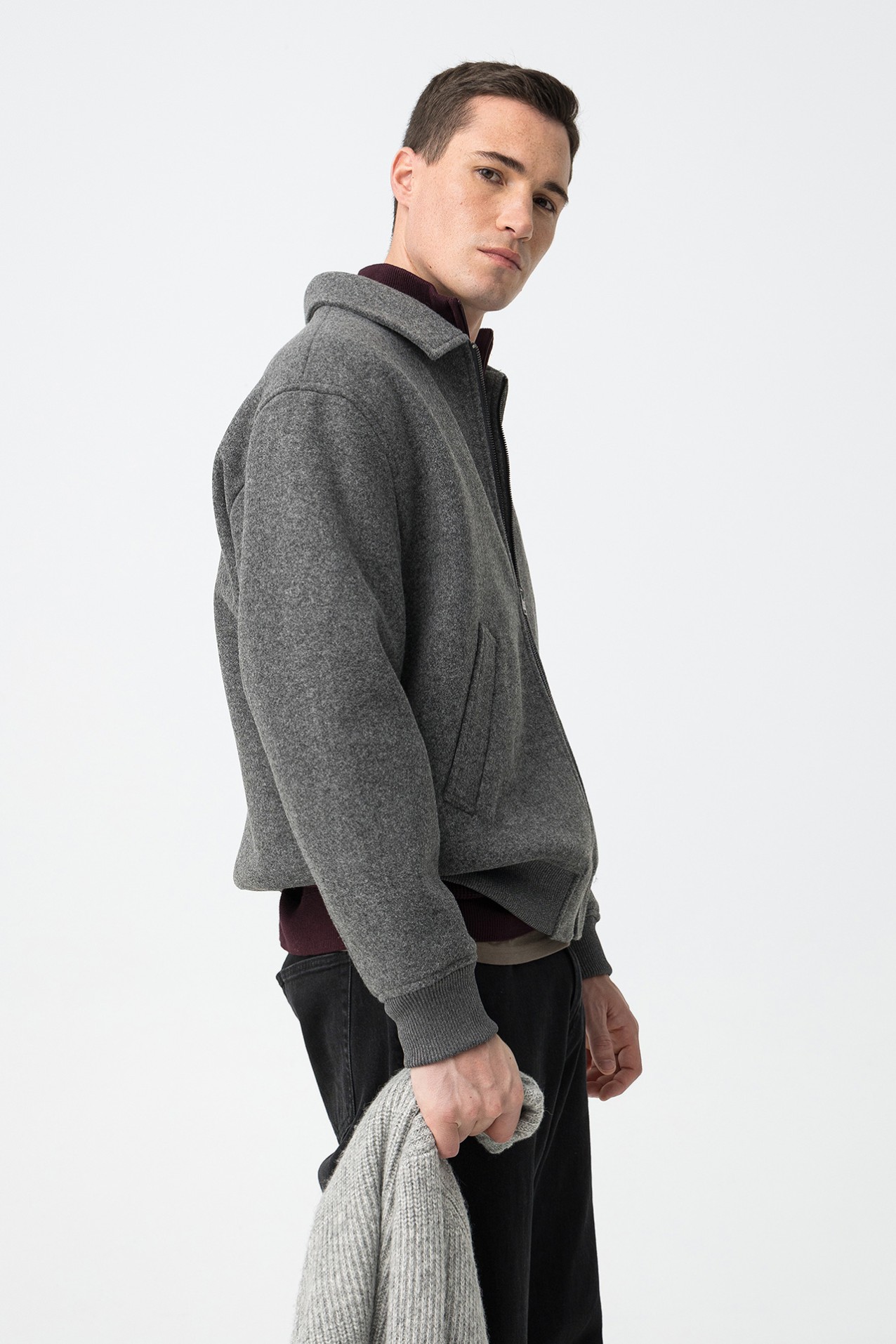 Textured Regular Fit Jacket