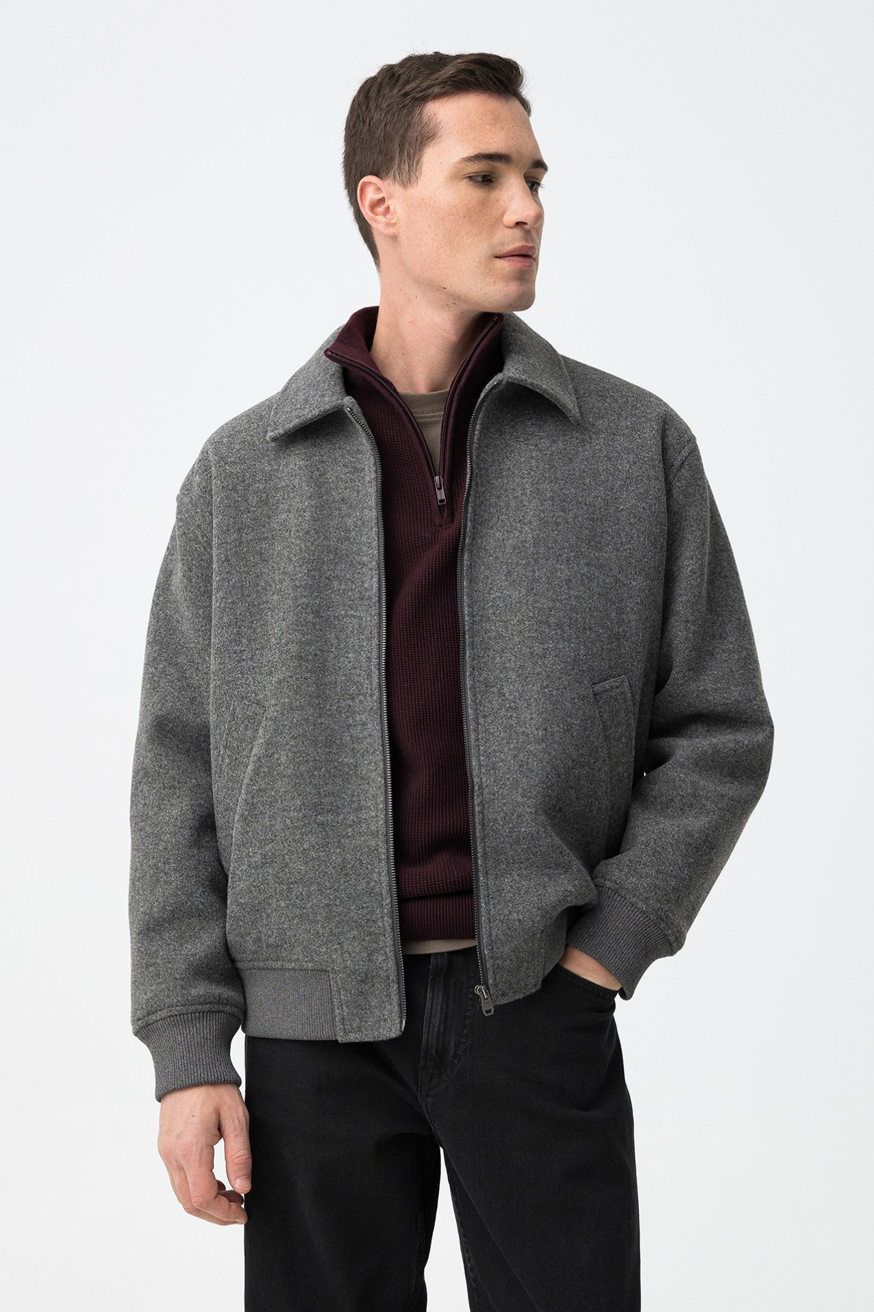 Textured Regular Fit Jacket