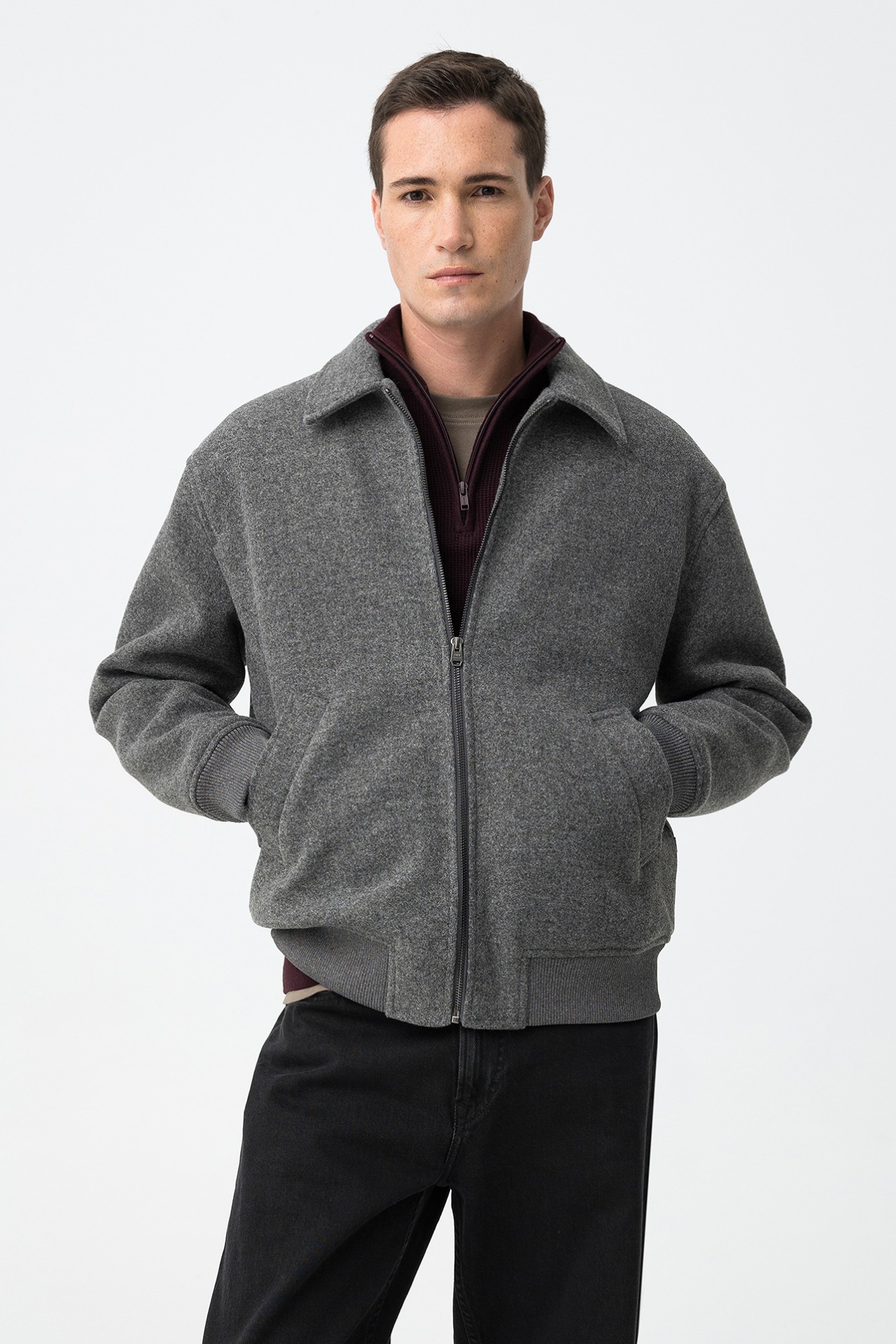 Textured Regular Fit Jacket