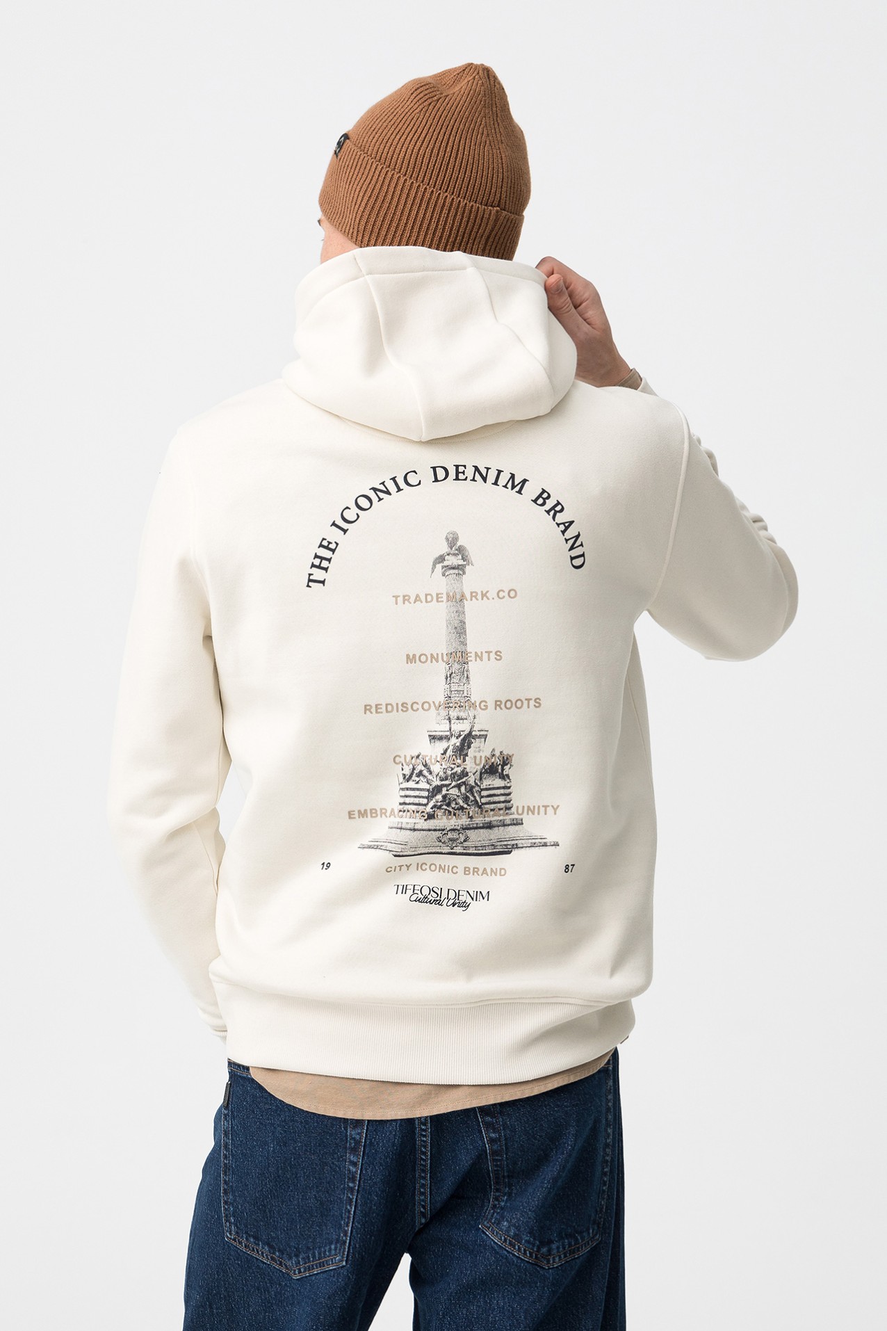 Hoodie beige con capucha