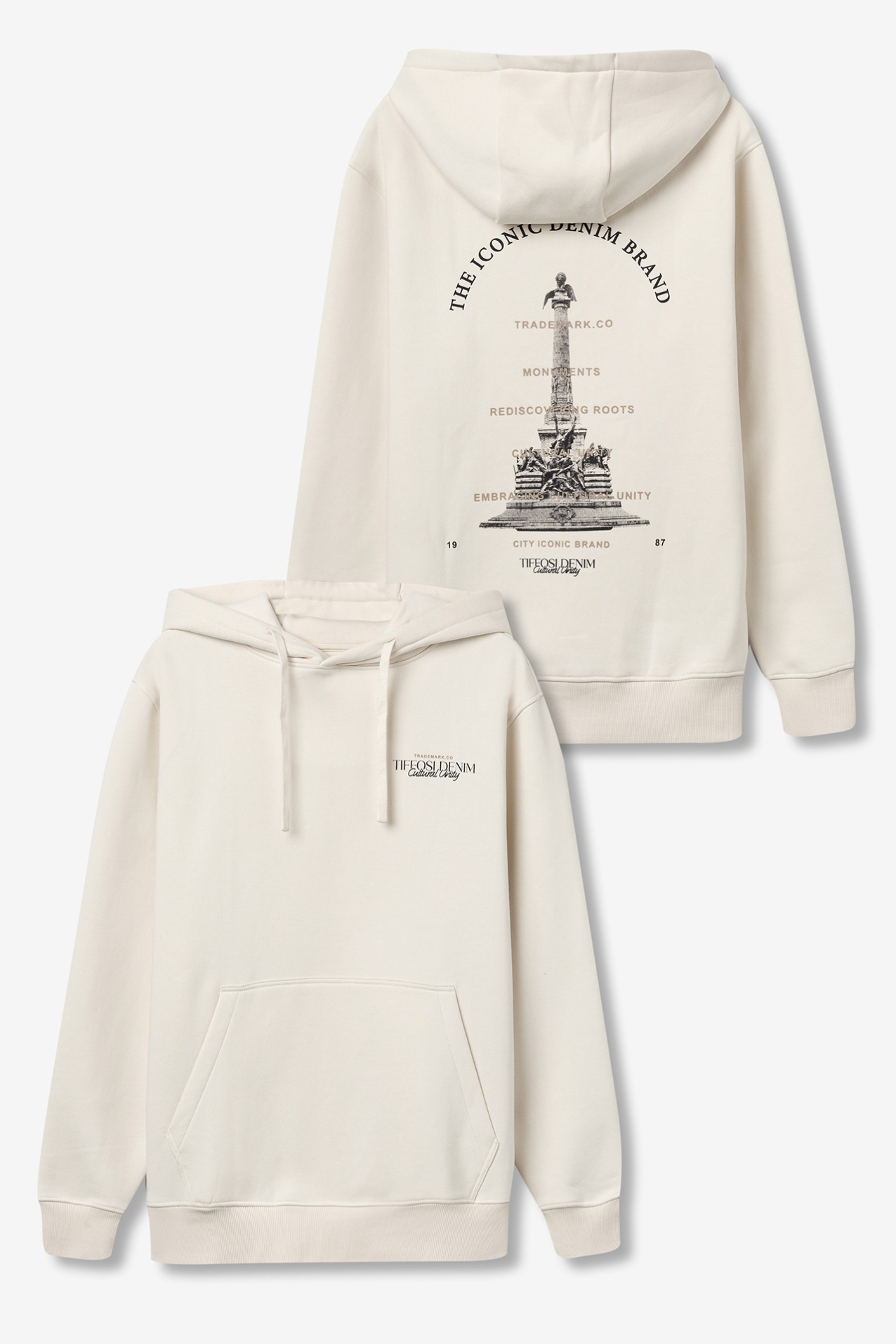 Hoodie beige con capucha