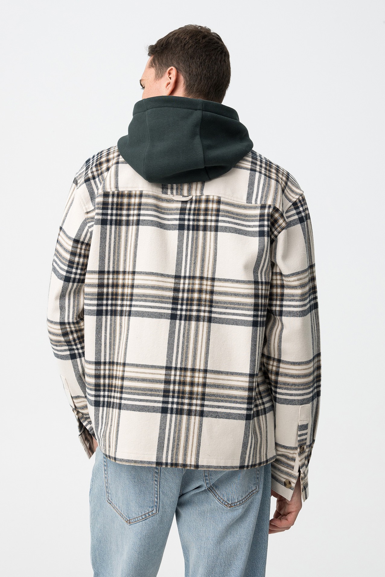 Camisa Oversize Xadrez Bege