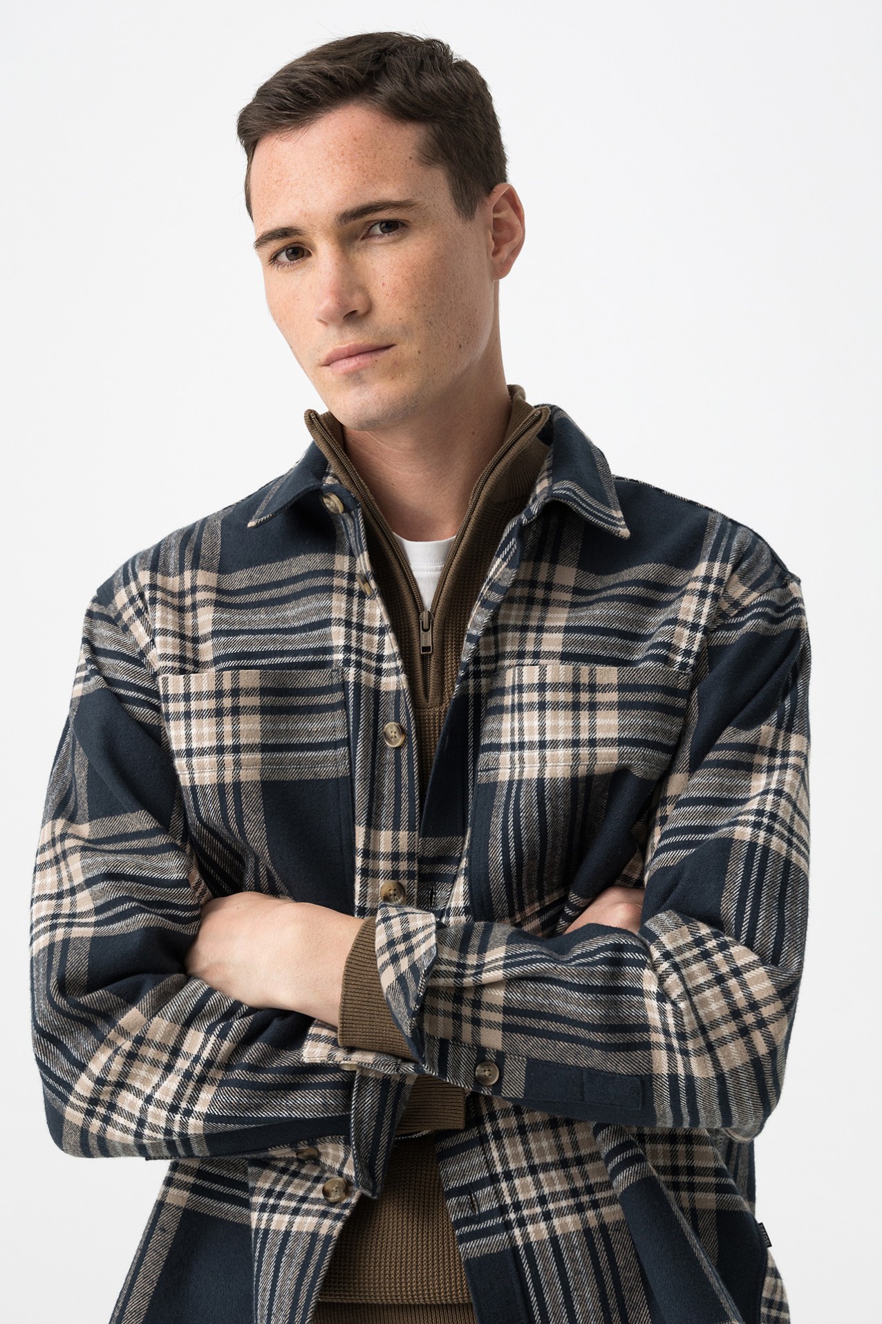 Camisa Oversize Xadrez Azul