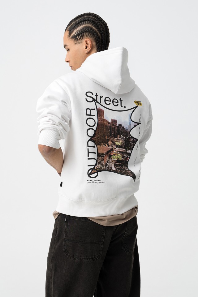 Hoodie Relaxed com Costas Estampadas