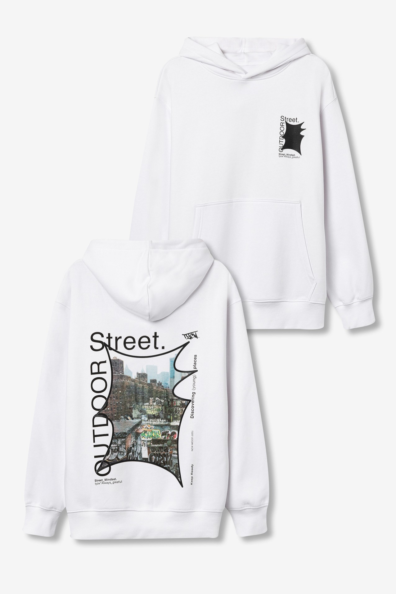 Hoodie Relaxed com Costas Estampadas