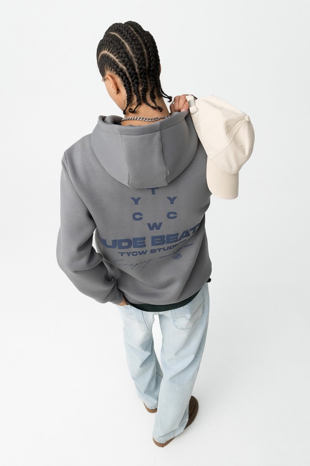 Sudadera Con Capucha Gris