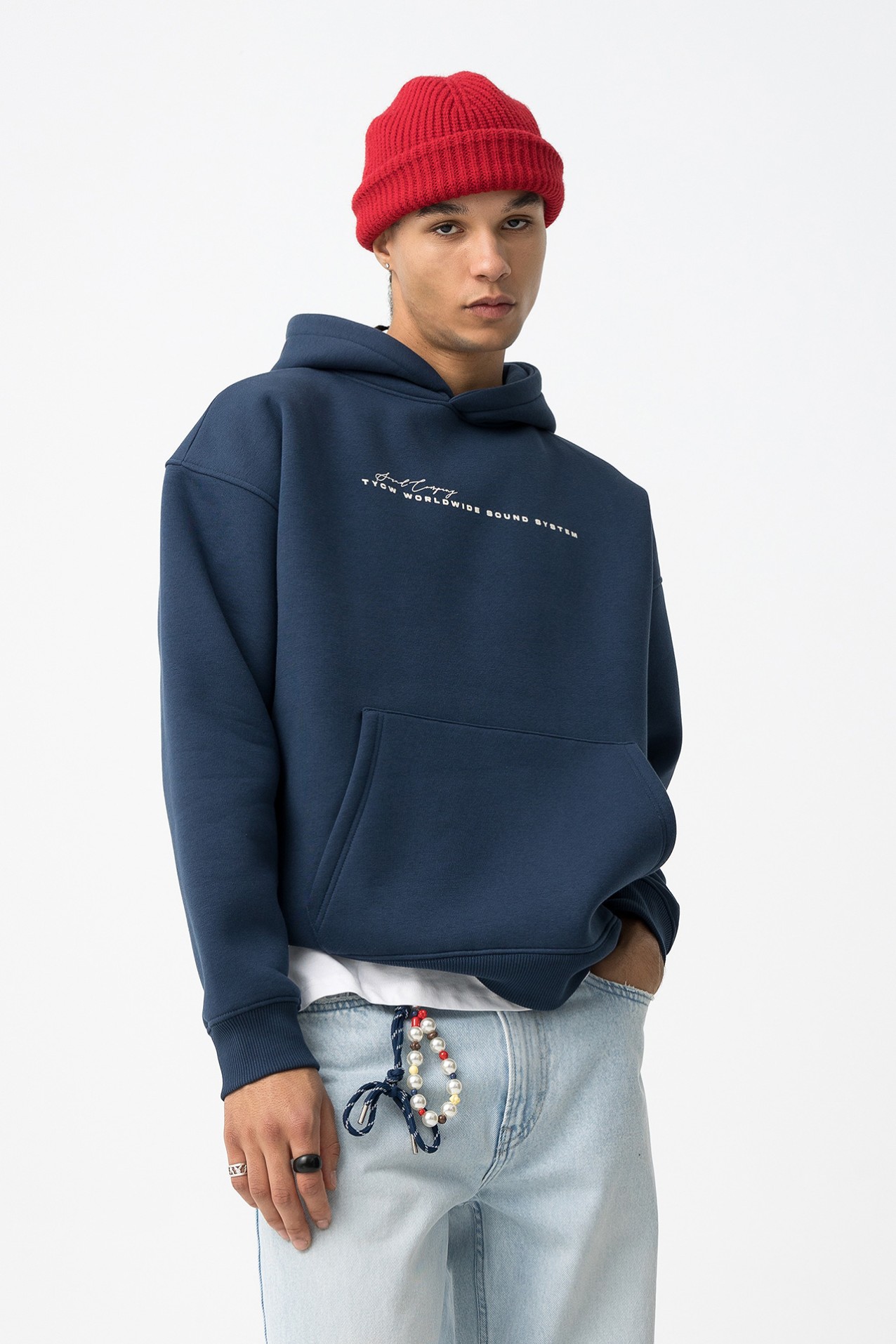 Sudadera Con Capucha Azul mari�o