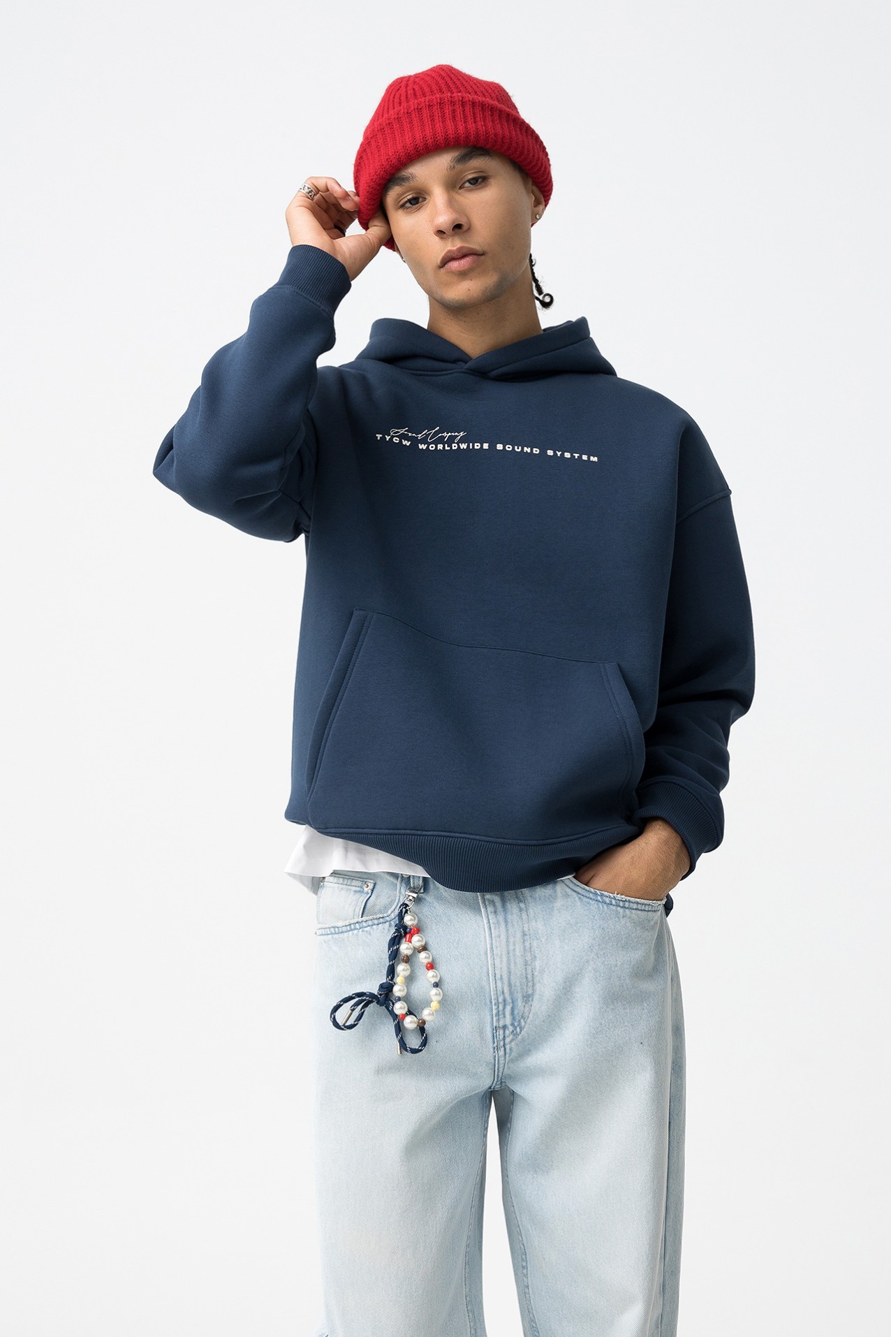 Sudadera Con Capucha Azul mari�o