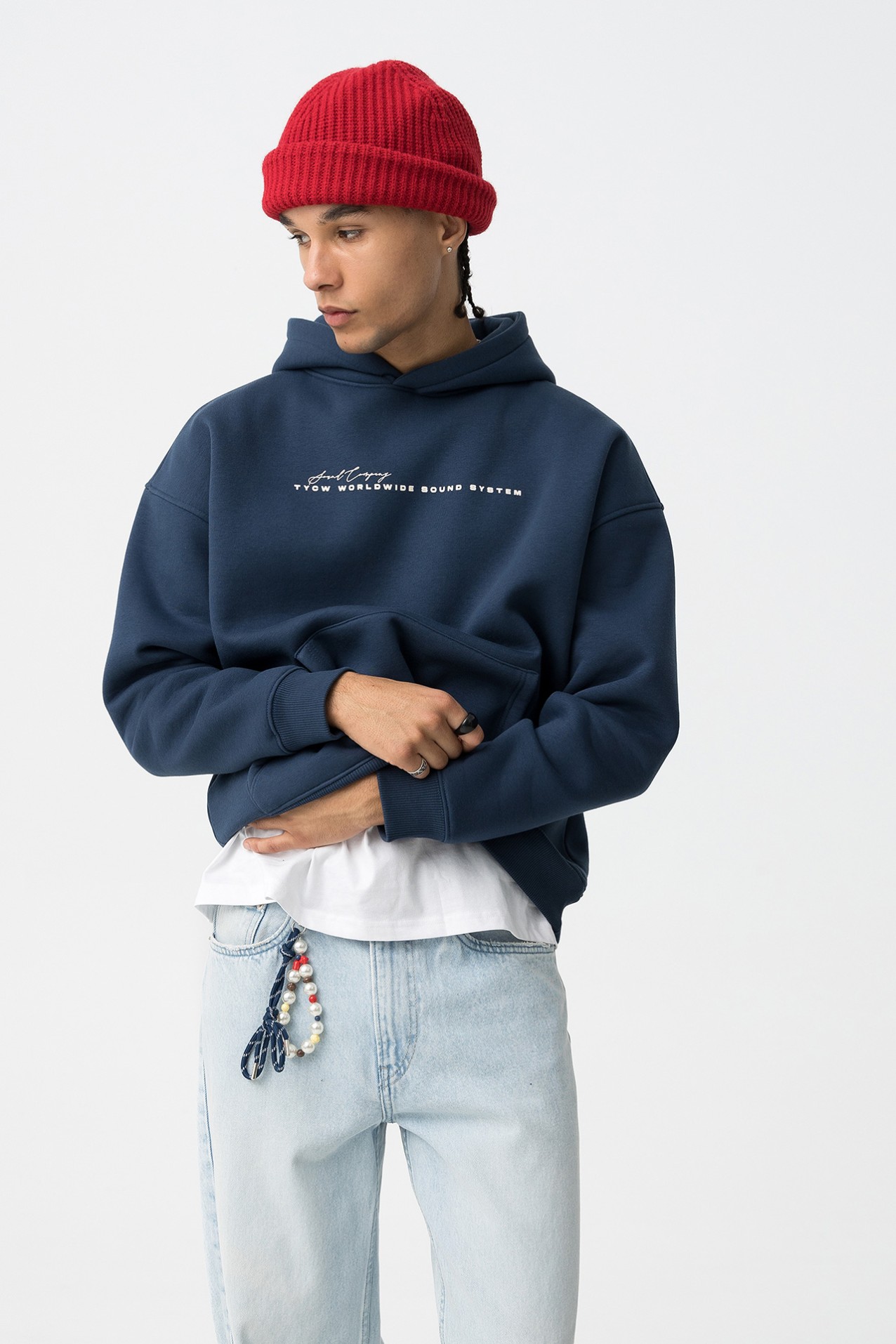 Sudadera Con Capucha Azul mari�o