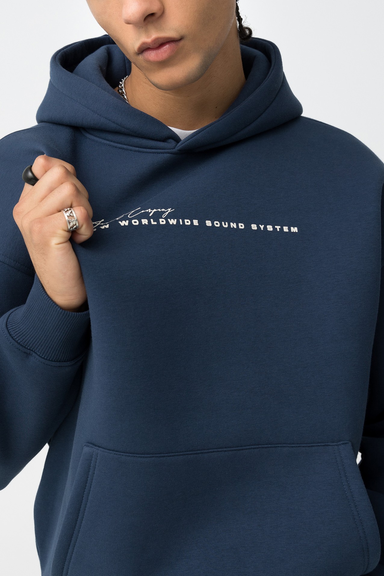 Sudadera Con Capucha Azul mari�o