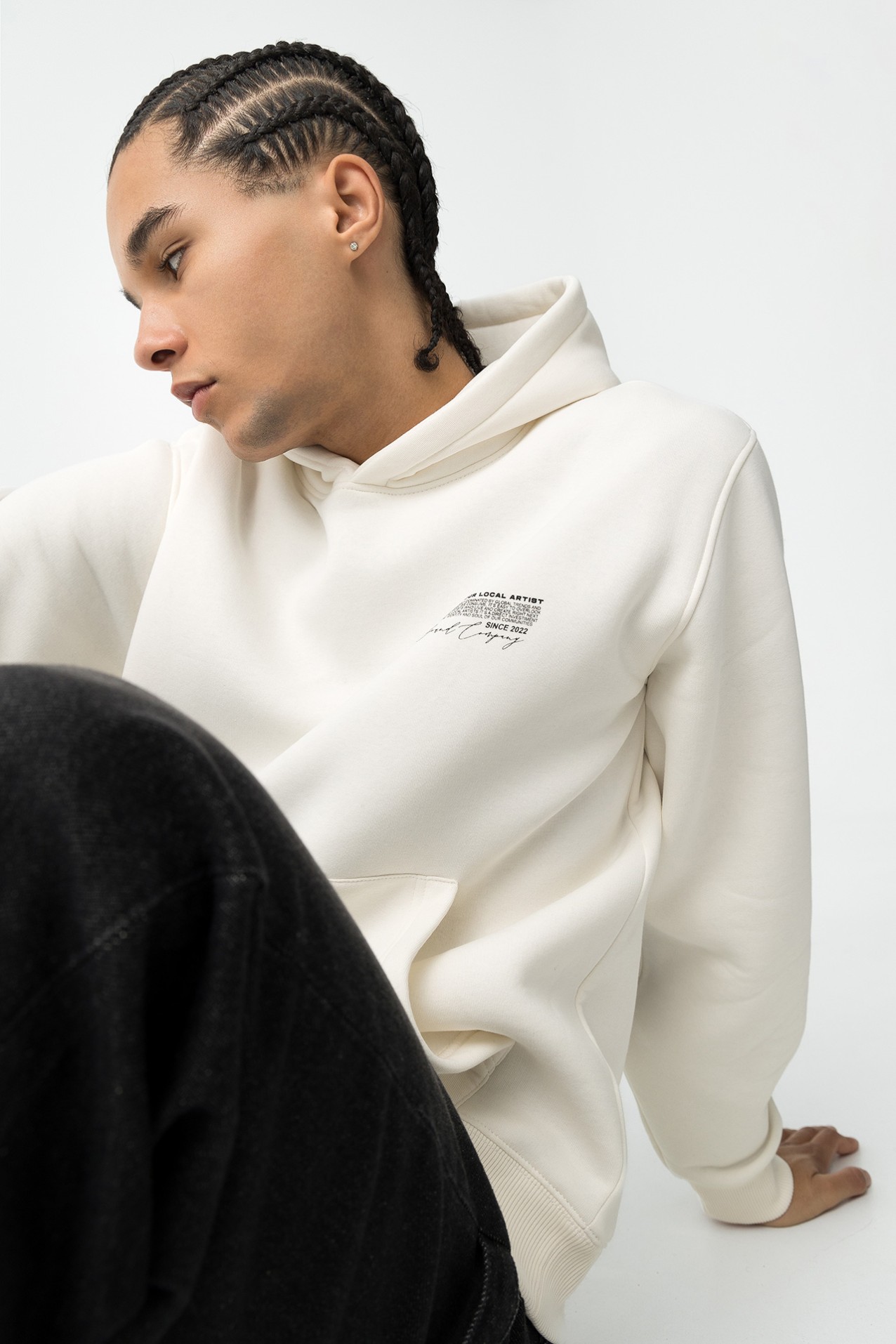 Hoodie Bege com Estampa