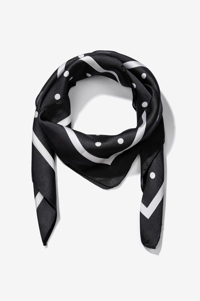 Black Polka Dot Scarf