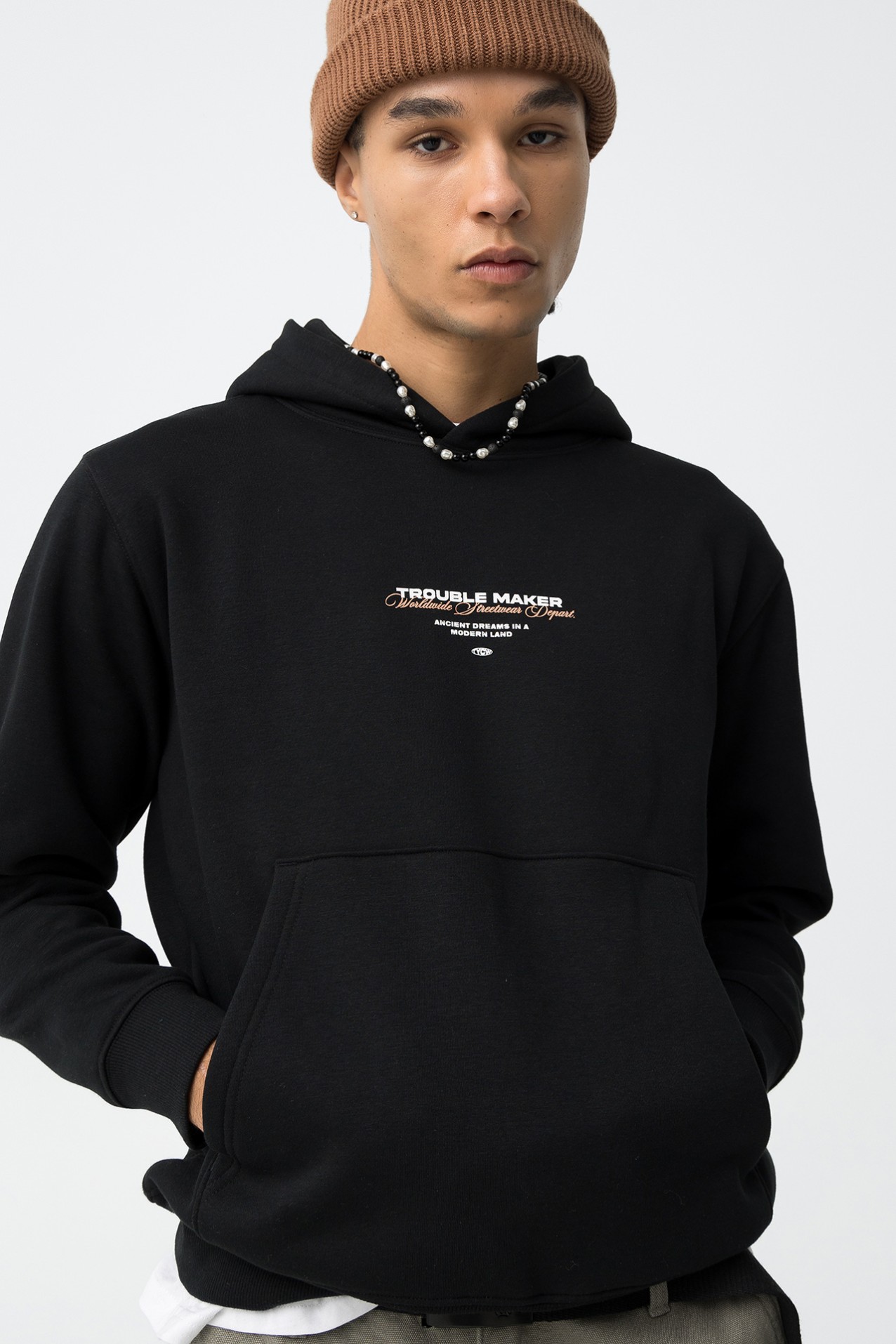 Hoodie Preto Estampado