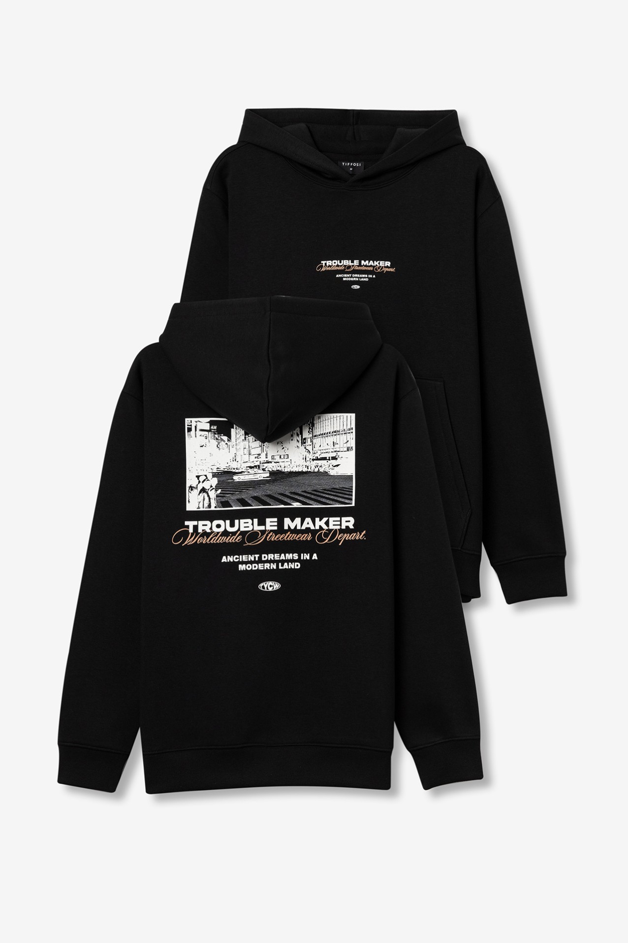 Hoodie Preto Estampado