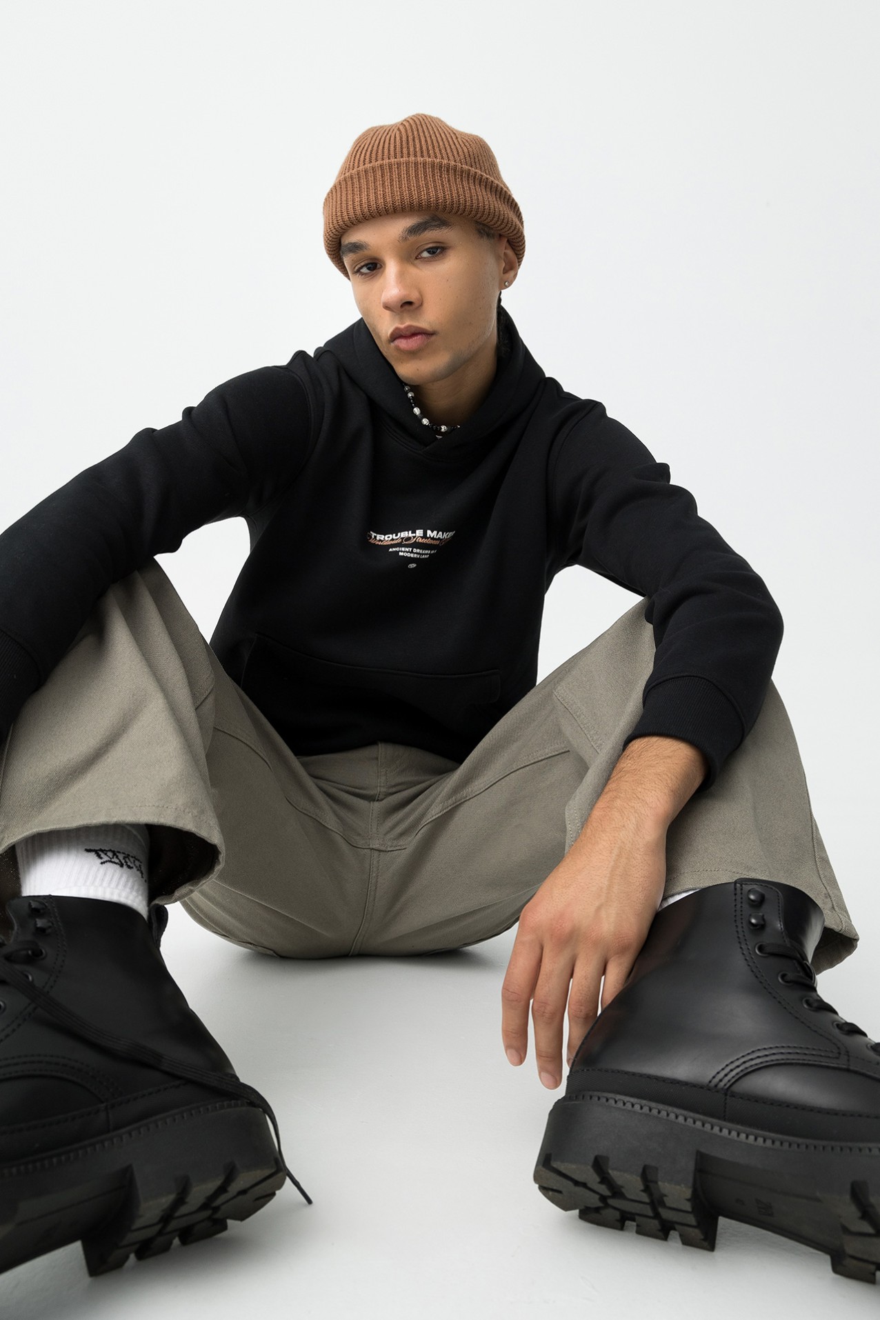 Hoodie Preto Estampado