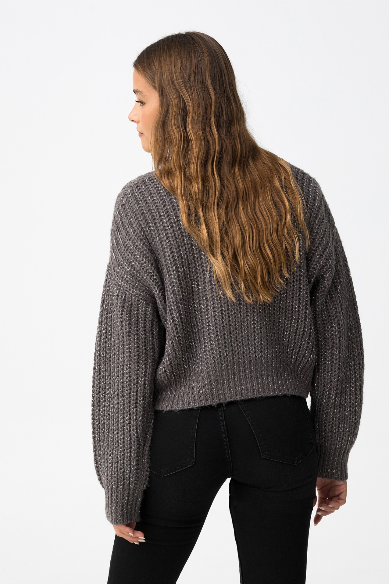 Camisola Oversized com Fio Metlico