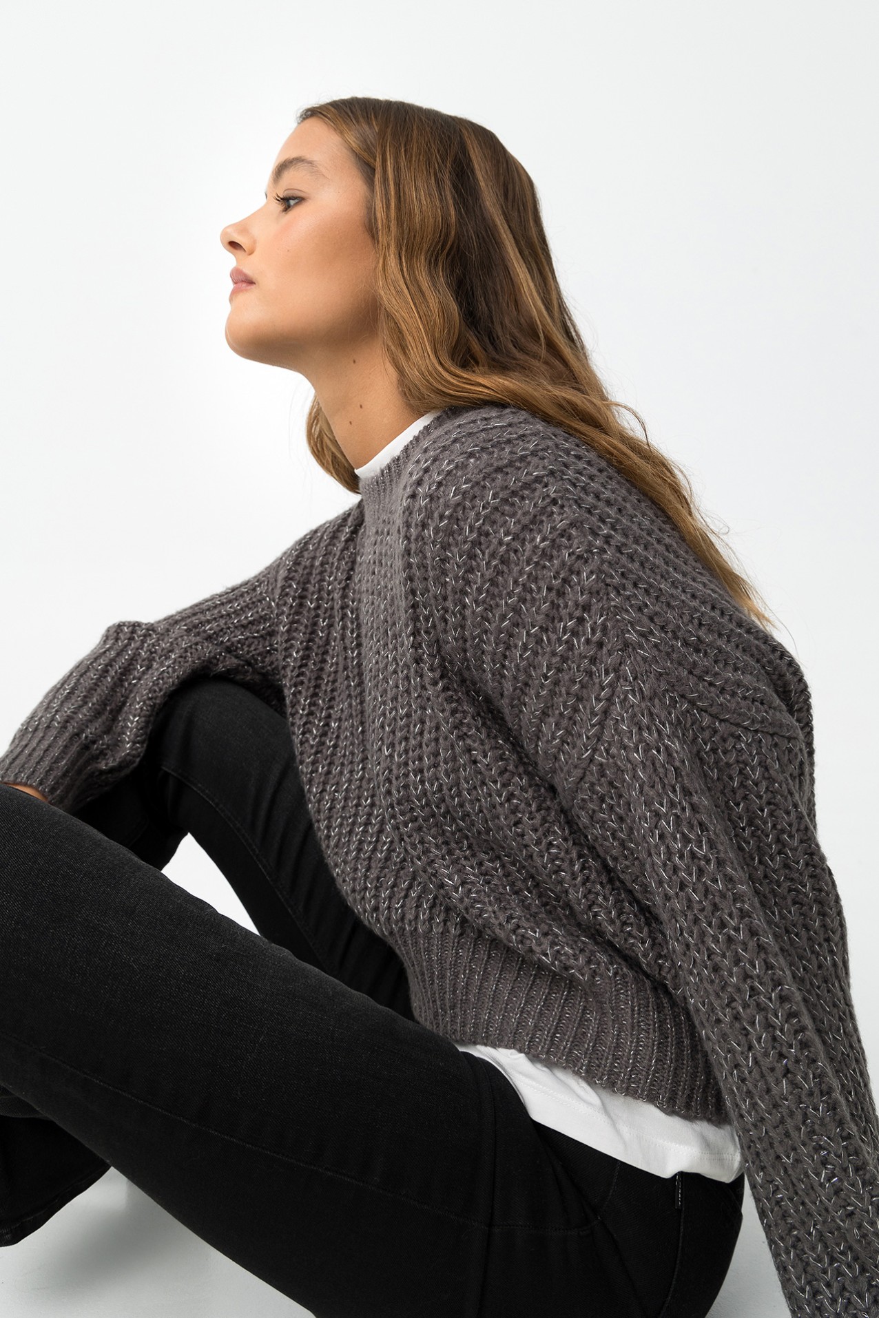 Camisola Oversized com Fio Metlico