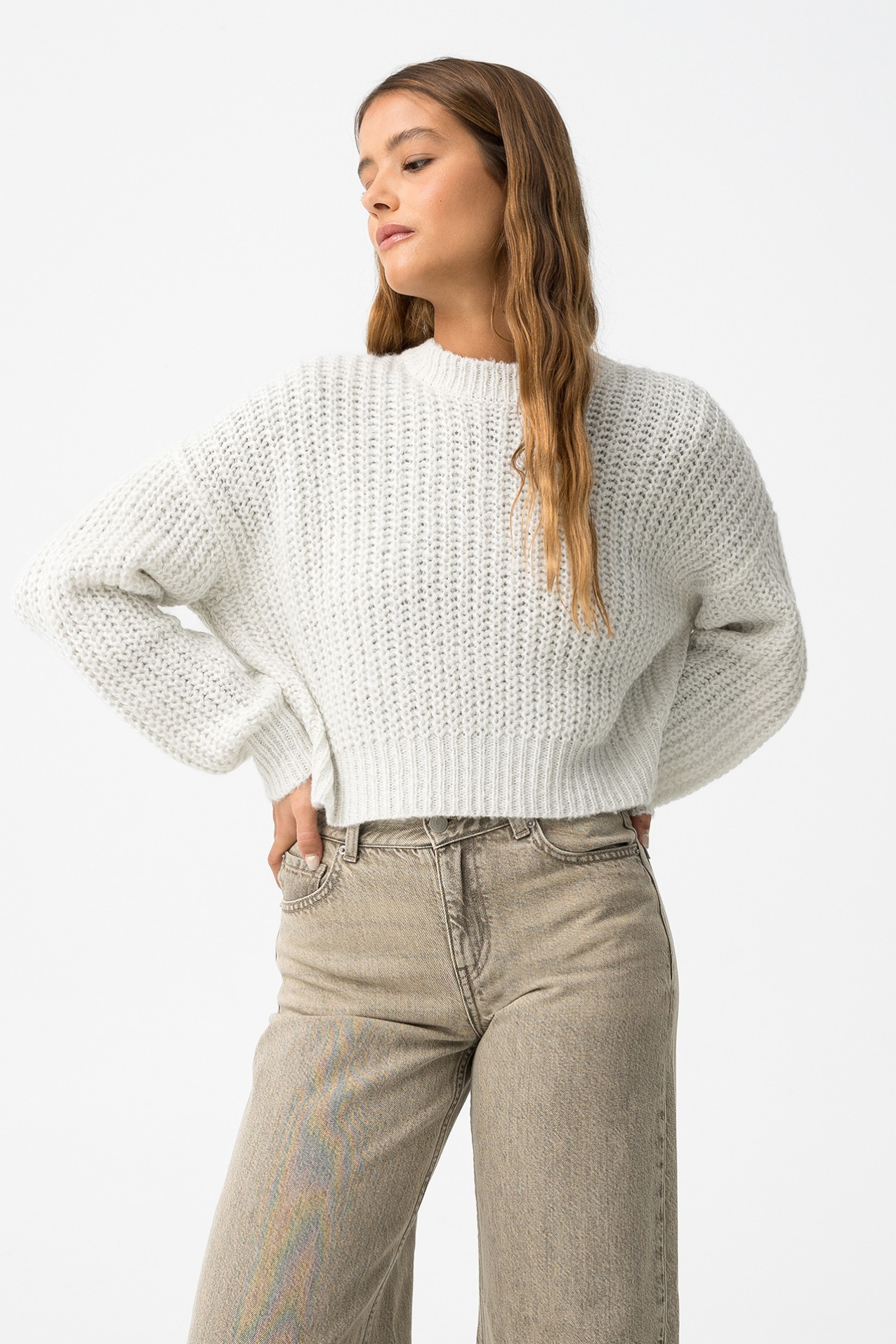 Camisola Oversized com Fio Metlico