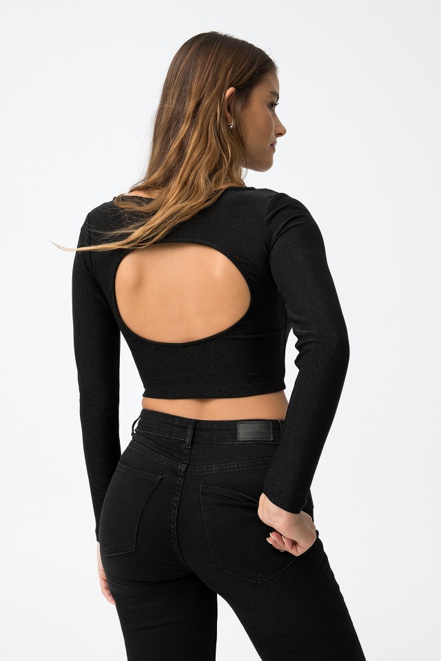 T-shirt Metlica com Costas Abertas