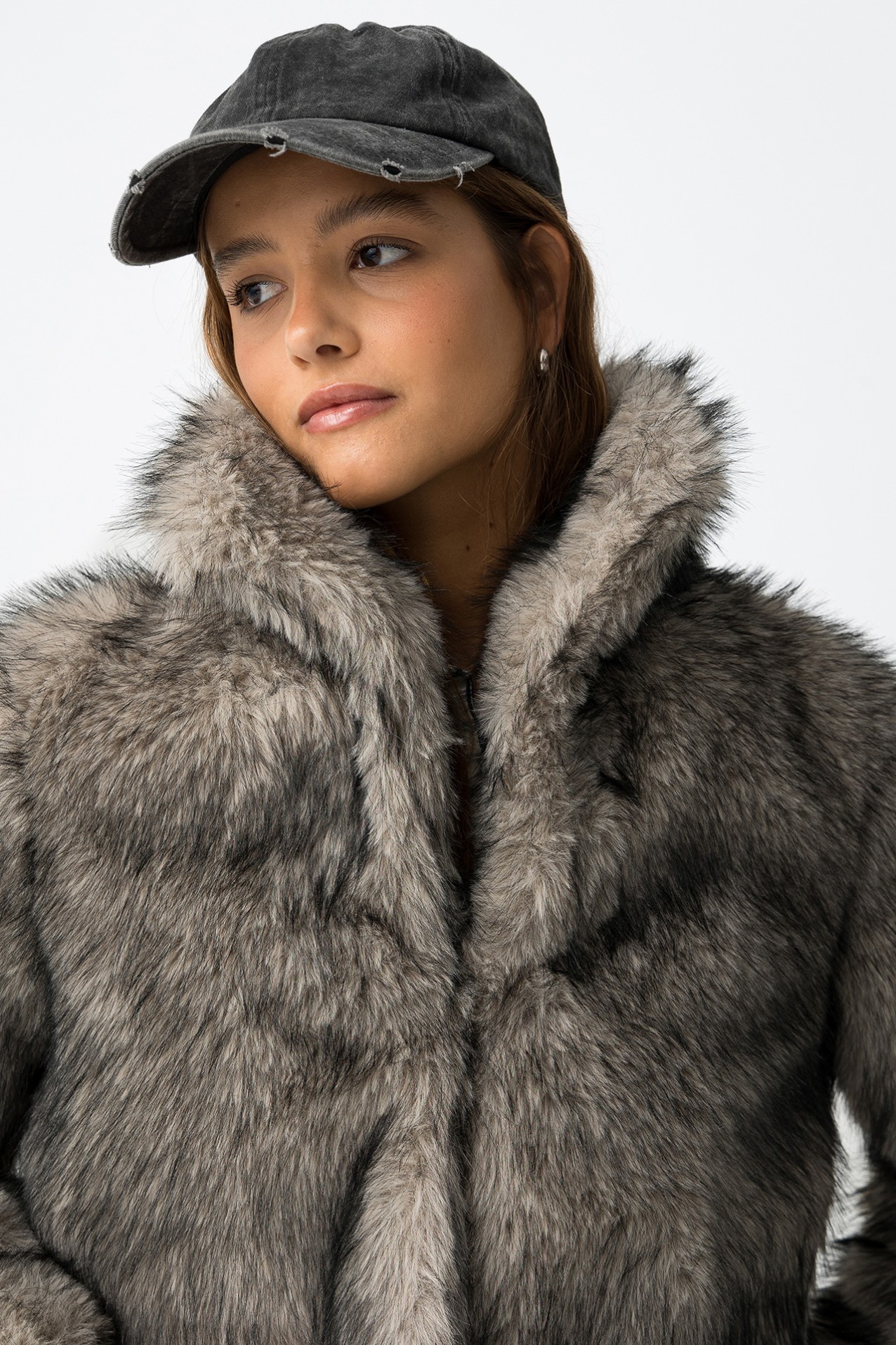 Chaqueta Corta Efecto Pelo