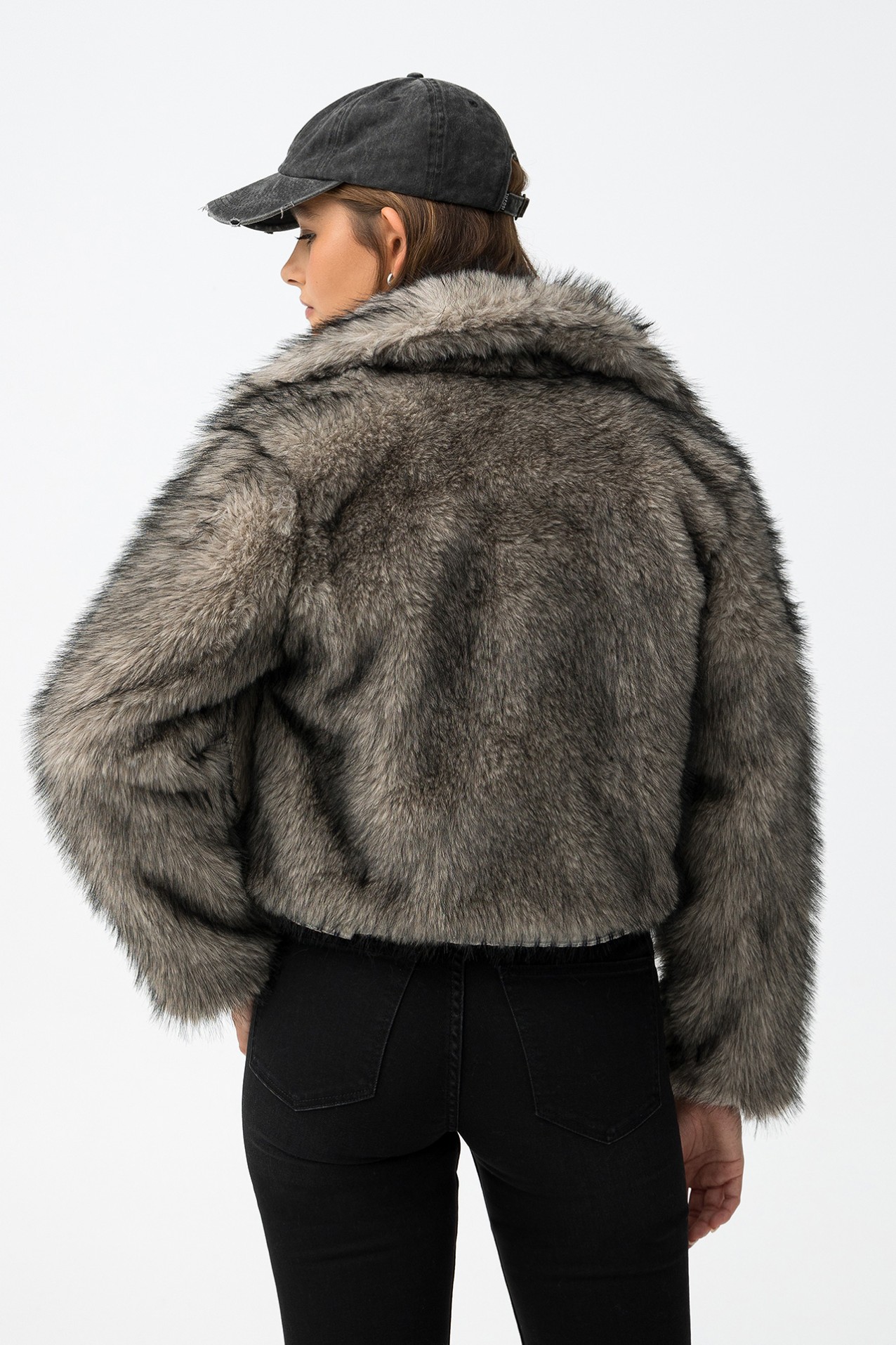 Chaqueta Corta Efecto Pelo