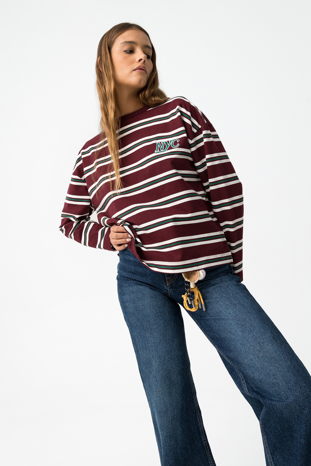 Bordeaux Striped Sweatshirt