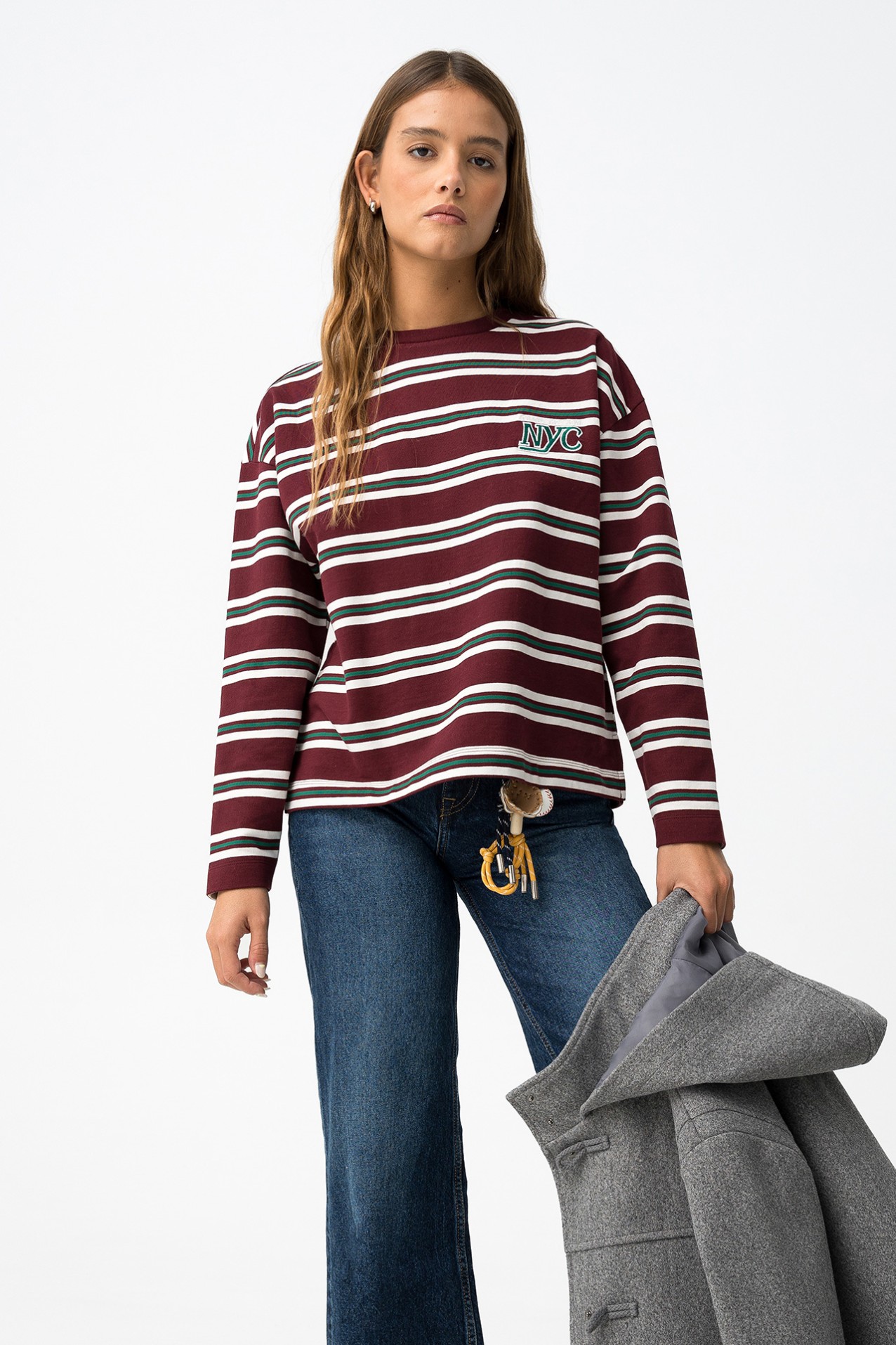 Bordeaux Striped Sweatshirt